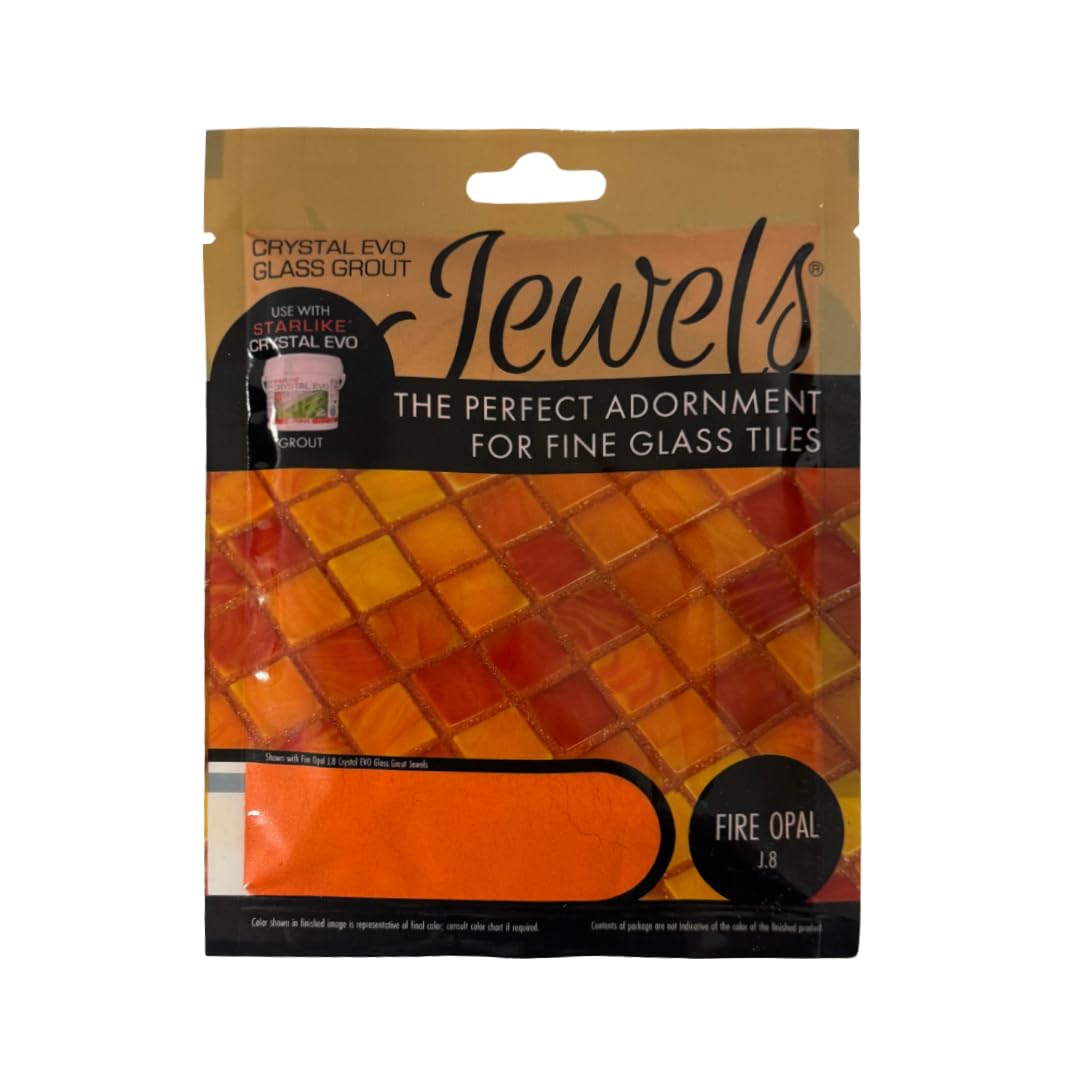 The Tile Doctor Crystal Glass Grout Jewels Fire Opal - 75g Glass Epoxy Grout Glitter Additive for Tile, Backsplash, Pool, Kitchen & Bathroom | Enhances Shower, Mosaic & Floor Tiles with Sparkle (1-Pack)