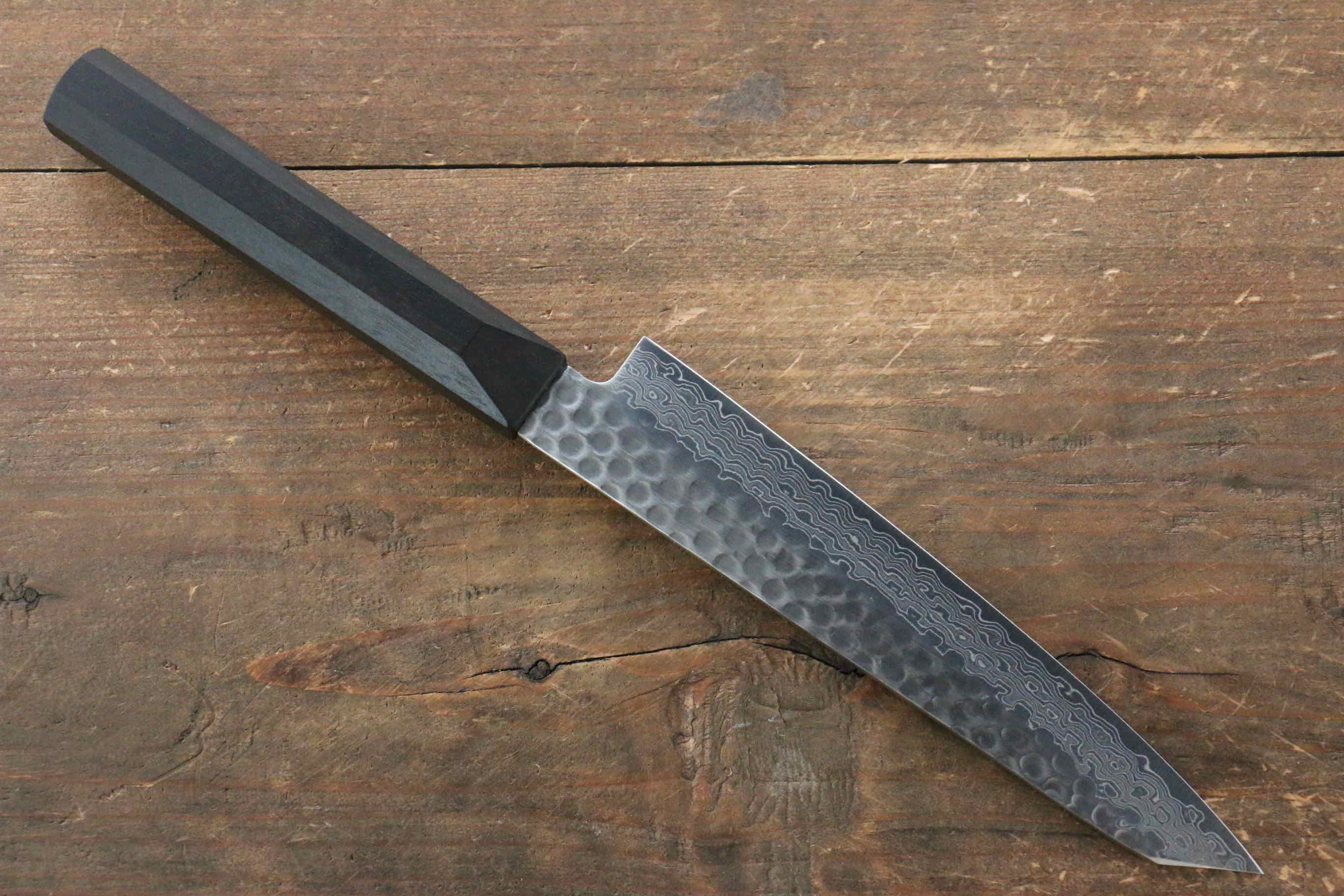 Premium Jikko VG10 17-Layer Kiritsuke Petty Utility Knife 140mm - Japanese Damascus Steel Blade with Ebony Wood Handle - Perfect for Slicing, Peeling & Precision Kitchen Tasks
