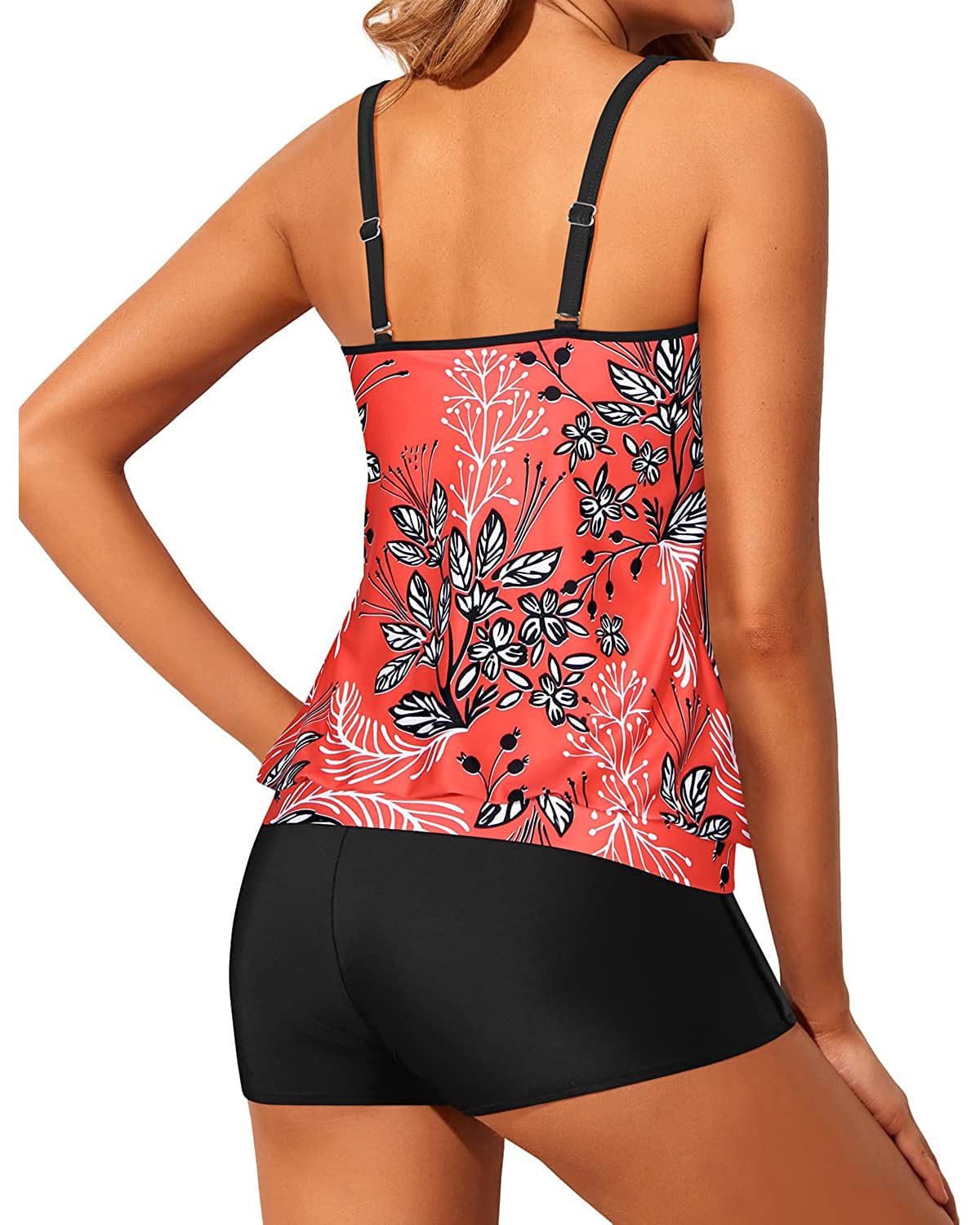Women's Modest Two-Piece Tankini Swimsuits - Blouson Swim Top & Boyshort Bathing Suits for Beach, Pool & Vacation | Tempt Me Swimwear