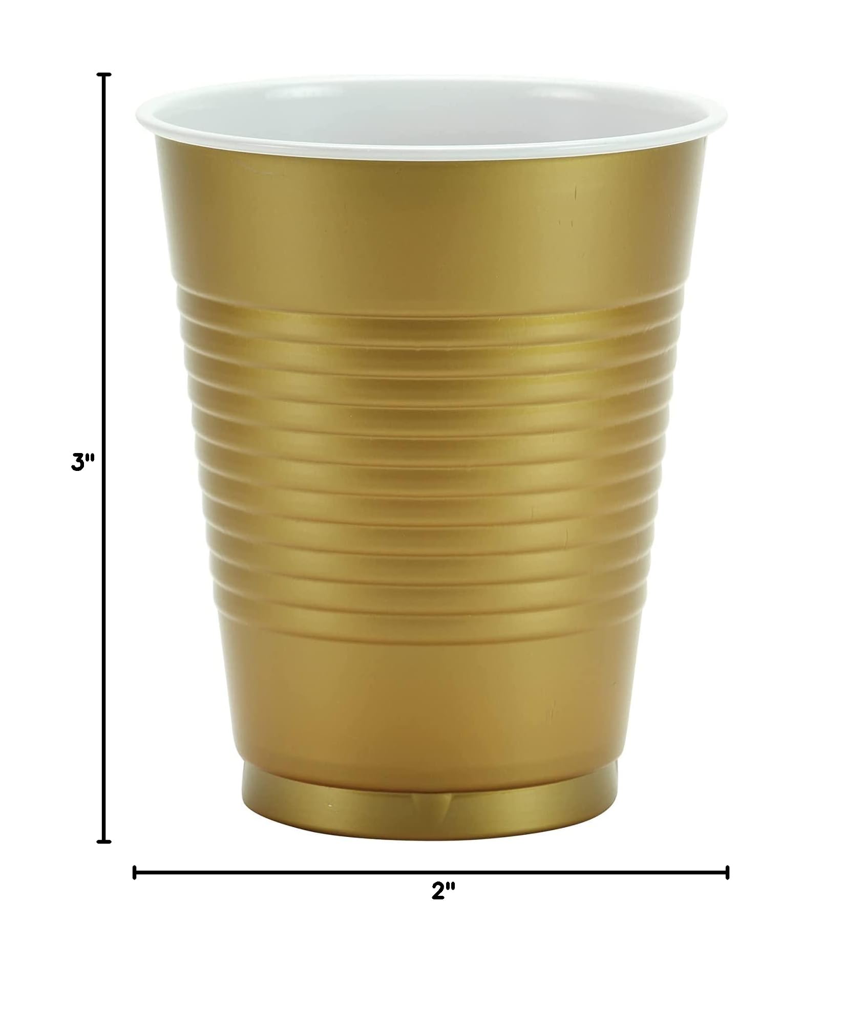 Hanna K Signature 600 Disposable Plastic Party Cups - 18oz Gold Cups for Weddings, Birthday Parties & Events - Bulk Pack of 600 Elegant Gold Plastic Cups