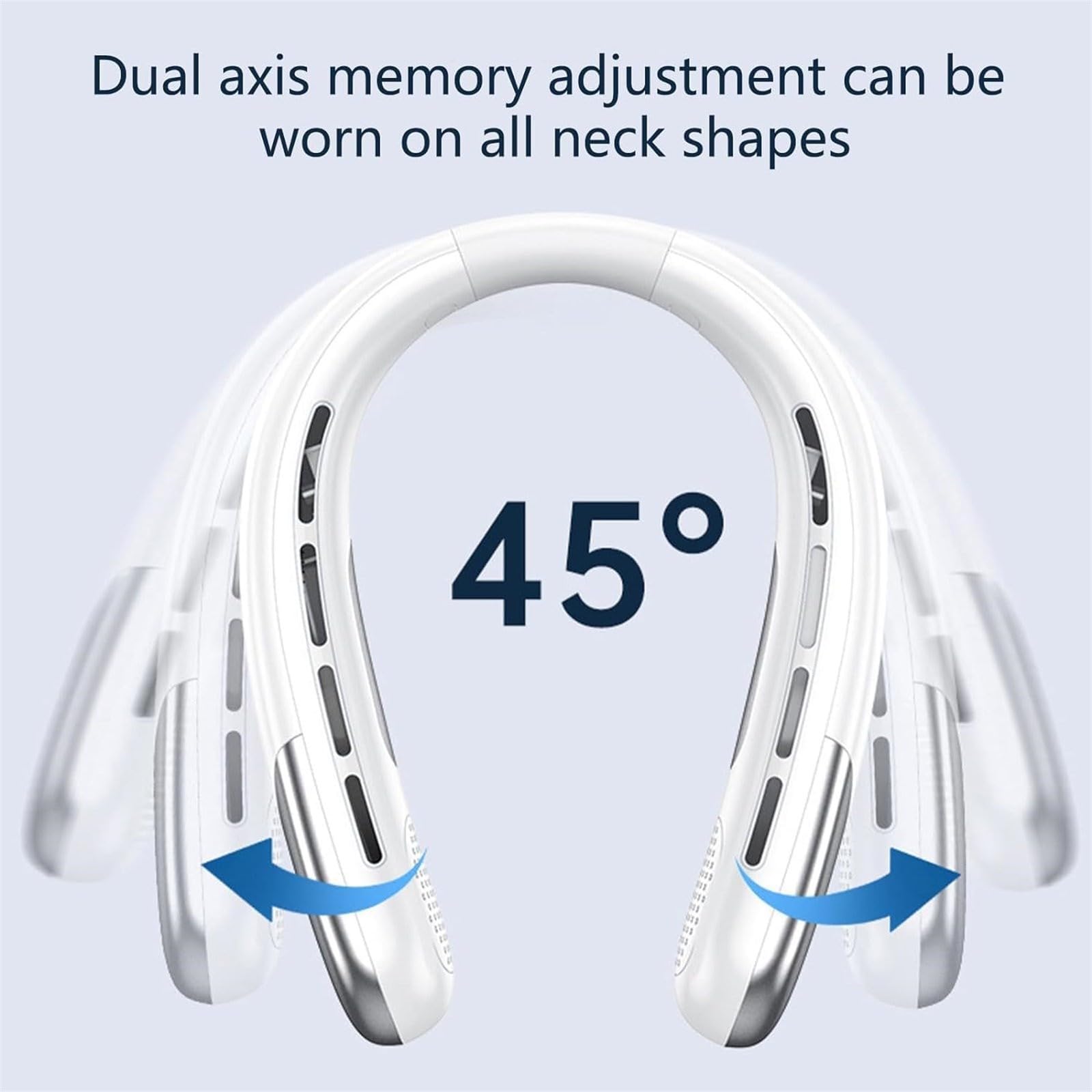 USB Rechargeable Neck Fan for Men - Portable Personal Air Cooler with Quiet Operation, C-Blue | Perfect Father's Day Gift, Office Cooling & Outdoor Activities