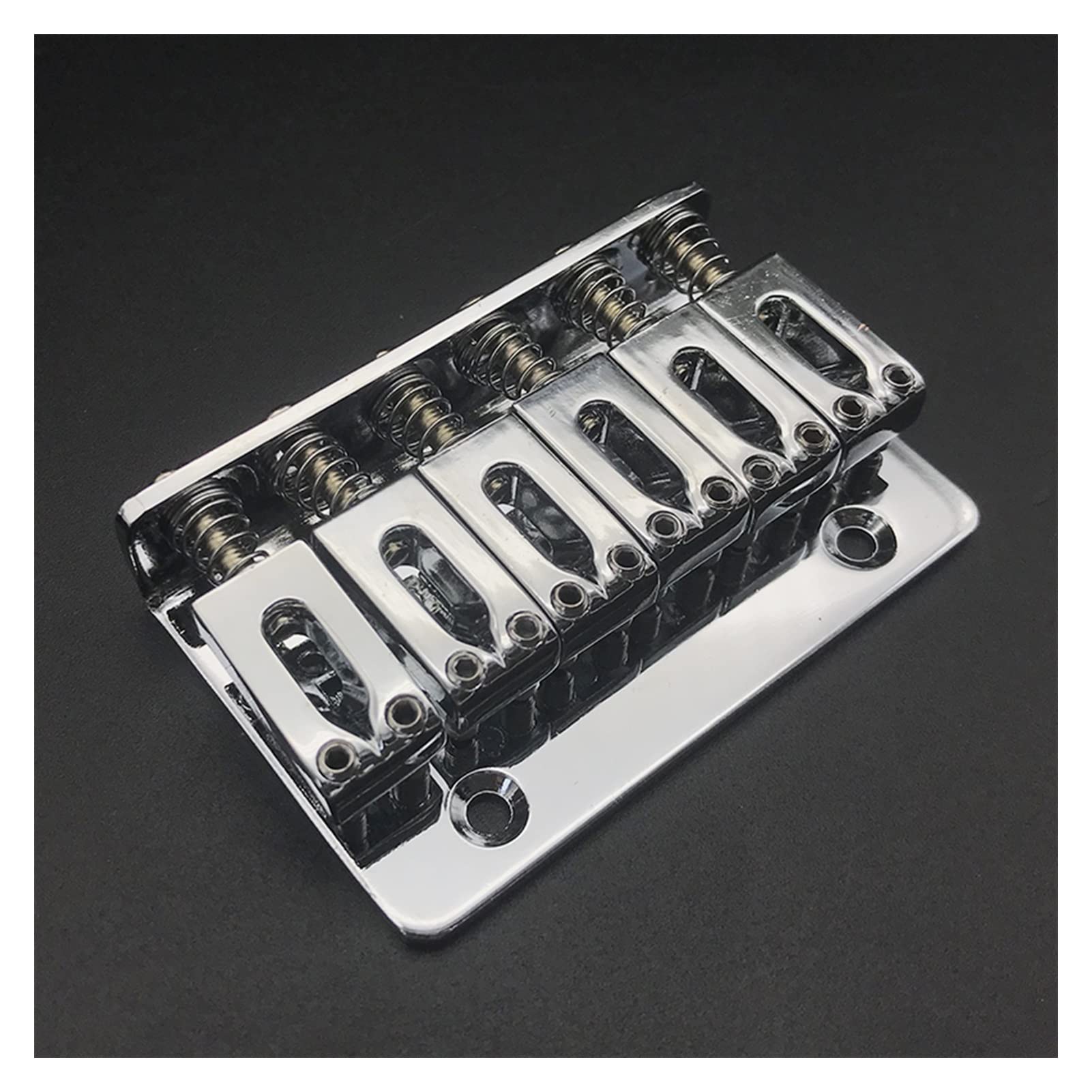 6-Piece 65mm Electric Guitar Tailpiece Bridge Set for SQ/ST Style Guitars - Silver Metal Bridge Replacement Parts - Perfect for Guitar Upgrades & Repairs