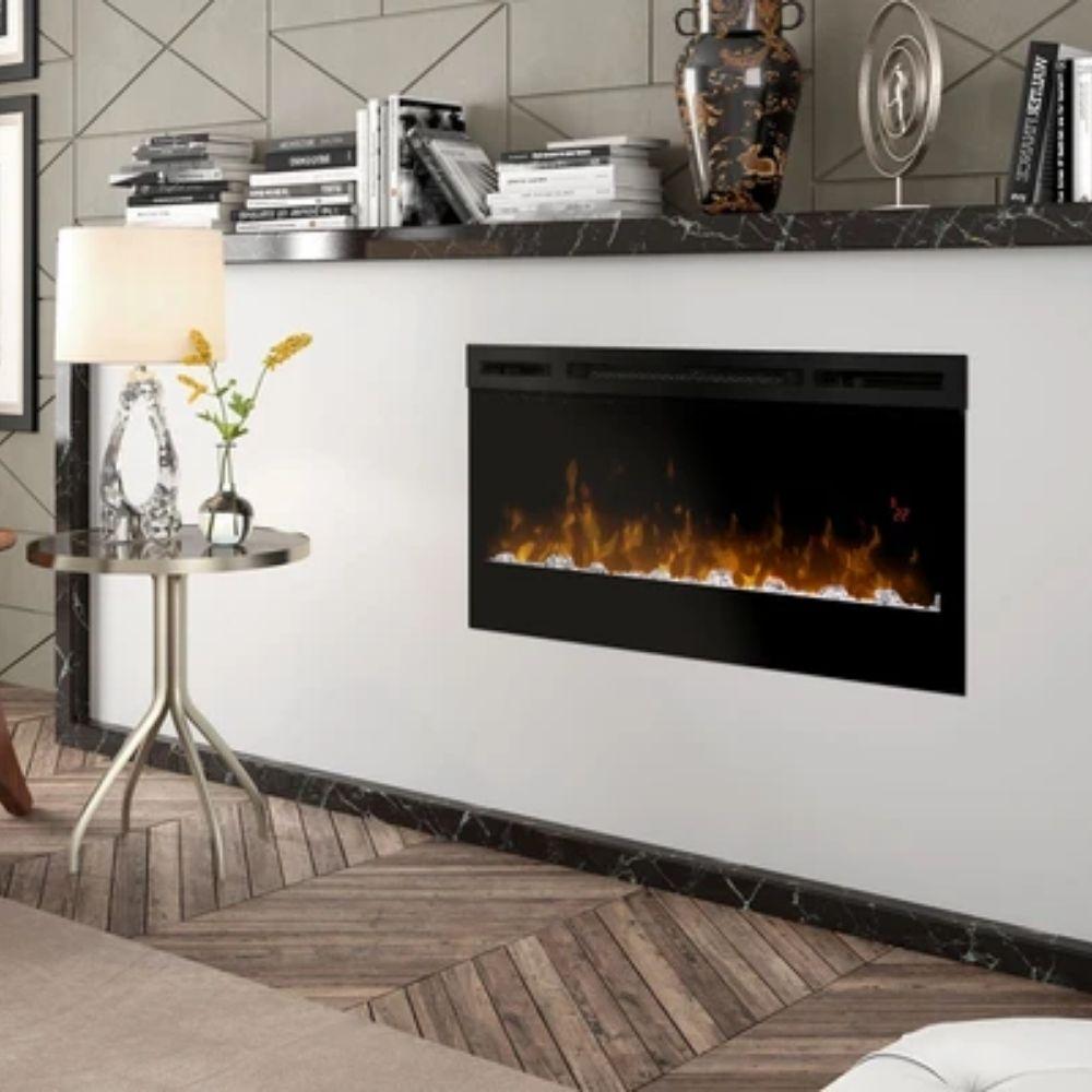 Nexfire 34 Inch Linear Built-in/Wall Mounted Electric Fireplace - Modern Recessed Fireplace Heater with Remote Control (EBL34) - Perfect for Living Room, Bedroom & Office Heating & Decor