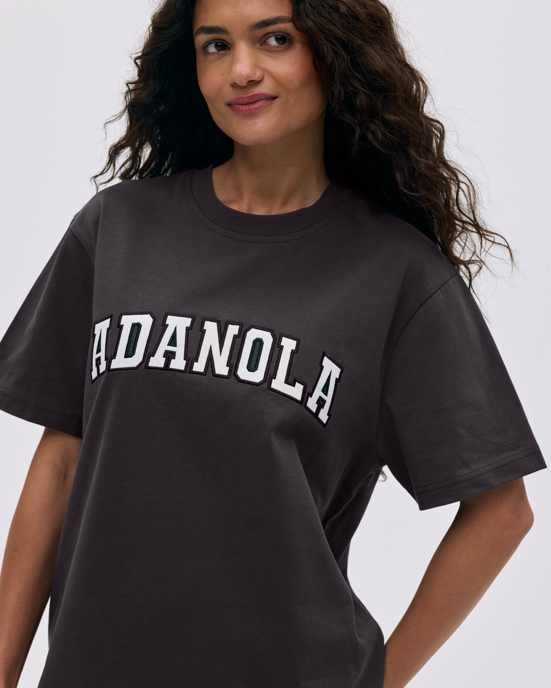 Oversized Varsity Short Sleeve T-Shirt for Women & Men - Soft Cotton Casual Tee in Coffee Bean/White - Perfect for Streetwear, Lounge & Everyday Outfits