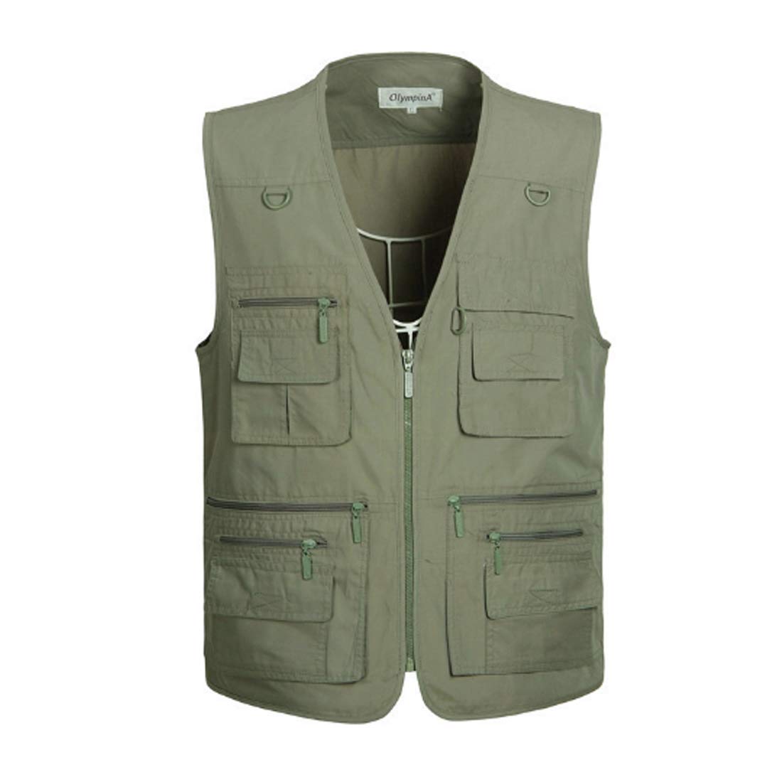 Fulision Men's Lightweight Fishing & Hunting Vest with Multiple Pockets - Army Green for Outdoor Photography, Travel & Journalism Activities
