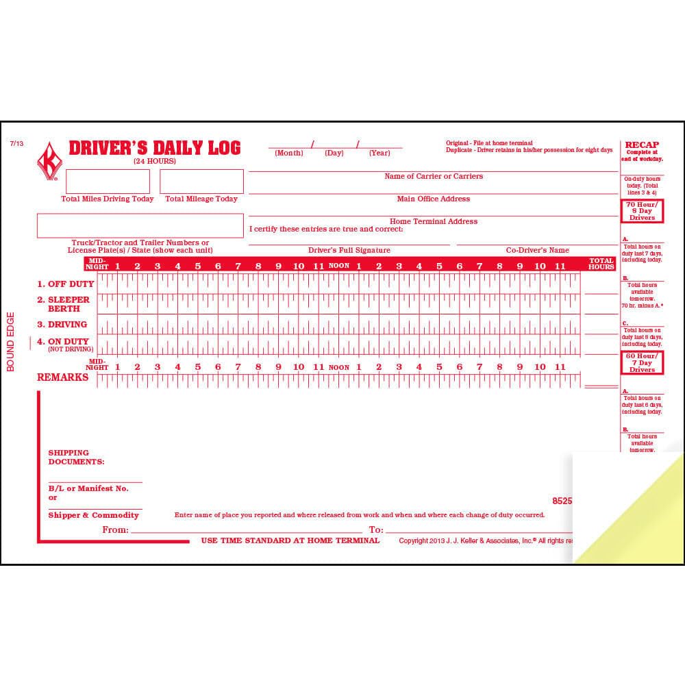Driver Daily Log Book 50-Pack with Vehicle Inspection Report & Daily Recap - 31 Sets, 2-Ply Carbon Copy, 8.5