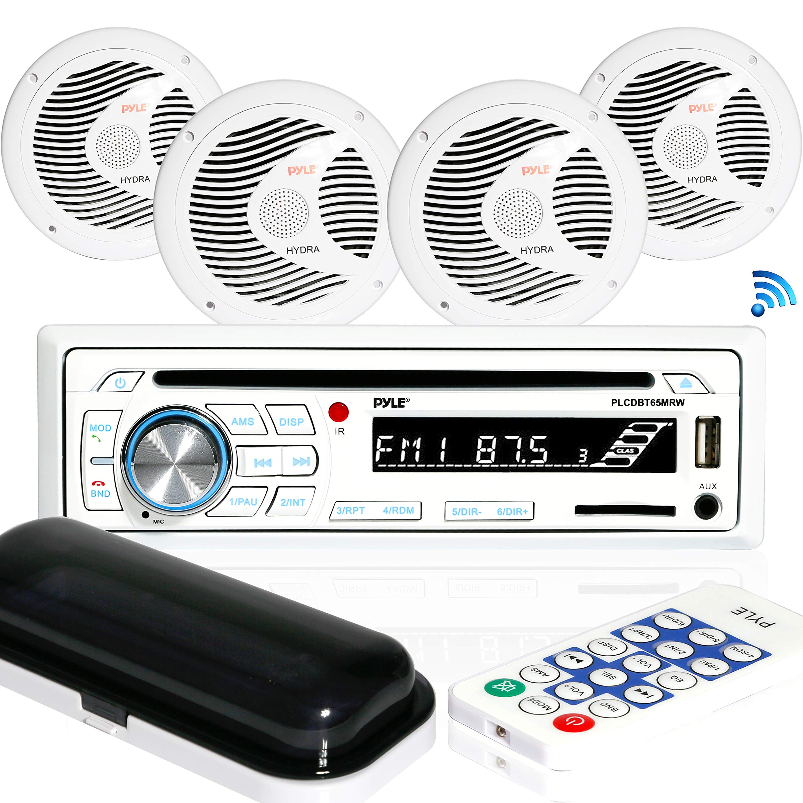 Pyle Marine Stereo Receiver Speaker Kit - Waterproof 6.5