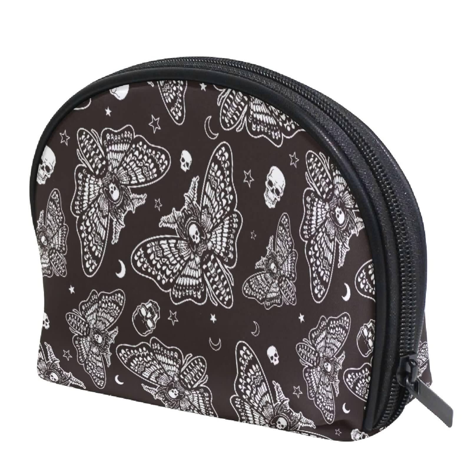 Women's Skull Moon Cosmetic Bag - Travel Makeup Organizer for Purse
