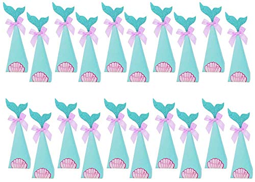 20pcs Mini Mermaid Candy Boxes for Kids Birthday & Baby Shower - Party Decor Gifts
