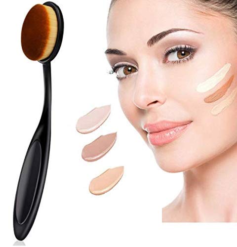 SHIDARA 2-Piece Professional Oval Loose Powder Brush Set - Soft Kabuki Makeup Brushes for Liquid, Cream & Powder Foundation, Blending & Contouring | Perfect for Everyday Makeup & Professional Makeup Artists