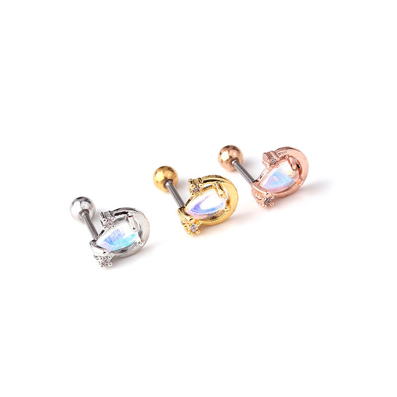 20G Moon Star Hypoallergenic Tragus Helix Studs - Surgical Steel Cartilage Earrings for Sensitive Ears | Perfect for Daily Wear, Piercing Jewelry Gift & Fashion Accessories