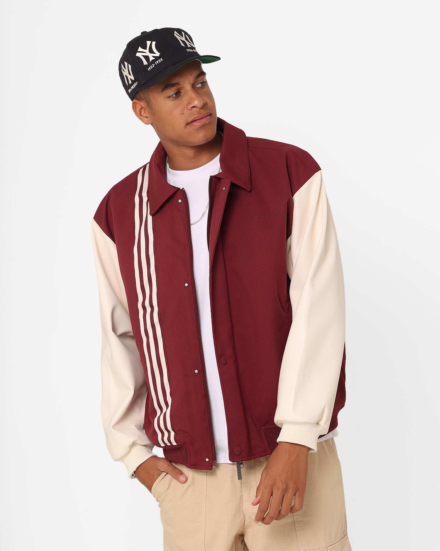 Adidas Metro Varsity Jacket for Men - Shadow Red Color | Stylish Baseball Jacket for Casual Wear, Street Fashion & Sports Events