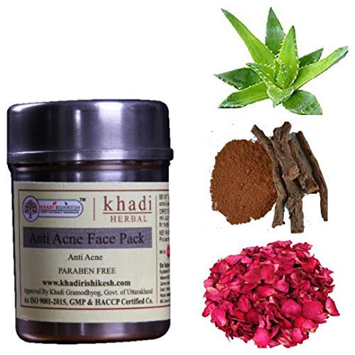 KHADI RISHIKESH Herbal Anti Acne Face Pack - 50g | Natural Ayurvedic Treatment for Pimples & Blemishes | Perfect for Daily Skincare Routine & Acne-Prone Skin