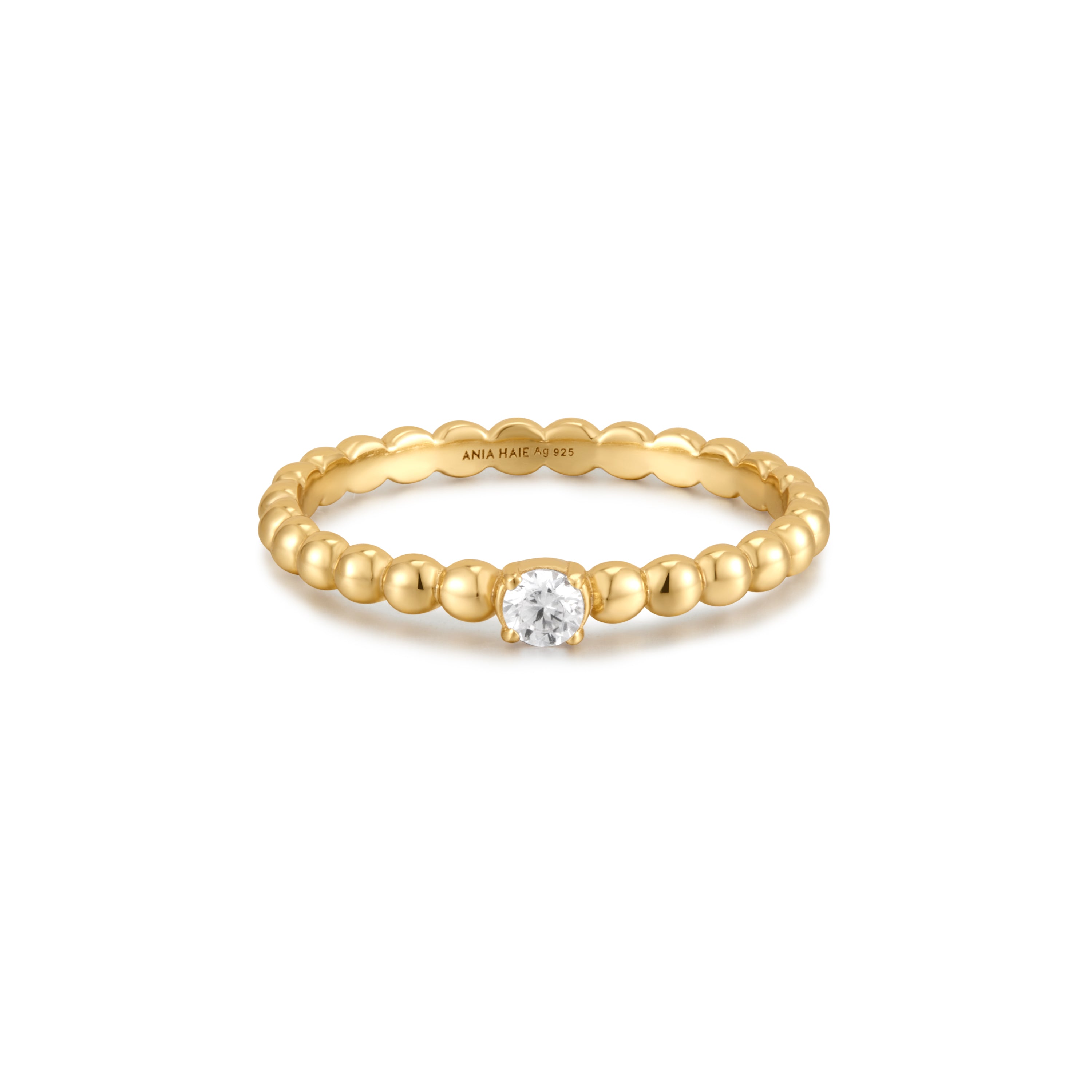 14K Gold Plated Cubic Zirconia Round Dome Ring for Women - Elegant Statement Jewelry for Parties, Weddings & Everyday Wear