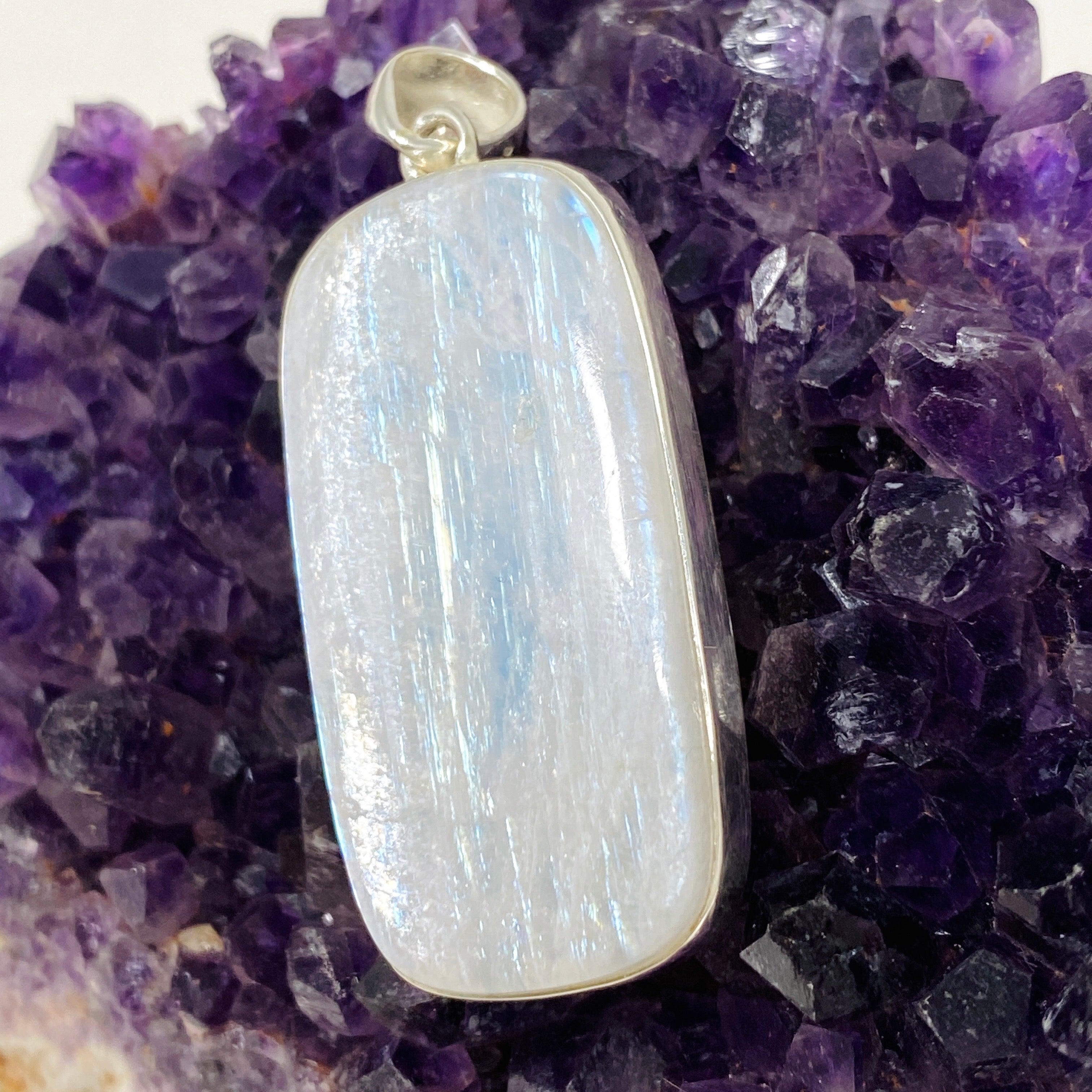Moonstone Rectangular Pendant Necklace KPGJ4257 - Elegant Gemstone Jewelry for Women, Perfect for Everyday Wear & Special Occasions