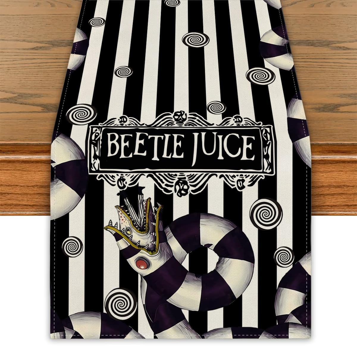 Halloween Table Runner - Horror Classic Movie Themed Table Cover for October 31 Decor | Spooky Home Party Decorations for Halloween Celebrations & Dinner Parties