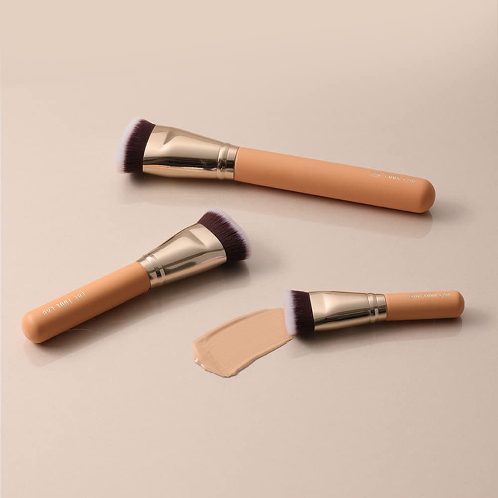 THE TOOL LAB 101 Multitasker Foundation Brush - Flat Top for Liquid & Cream Makeup - Professional Buffing & Stippling