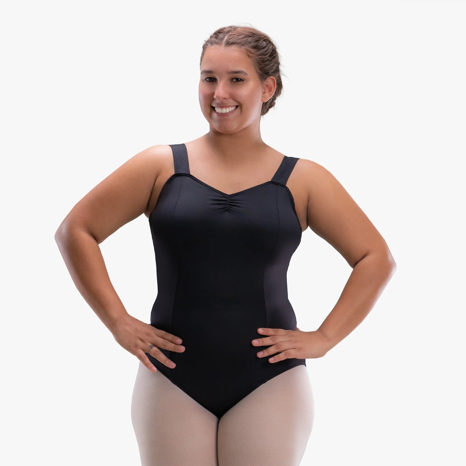 So Danca Curvy Amaya Pinch Front Princess Seamed Tank Leotard for Ballet, Jazz & Dance Performance - Comfortable Stretch Fabric for Women & Girls