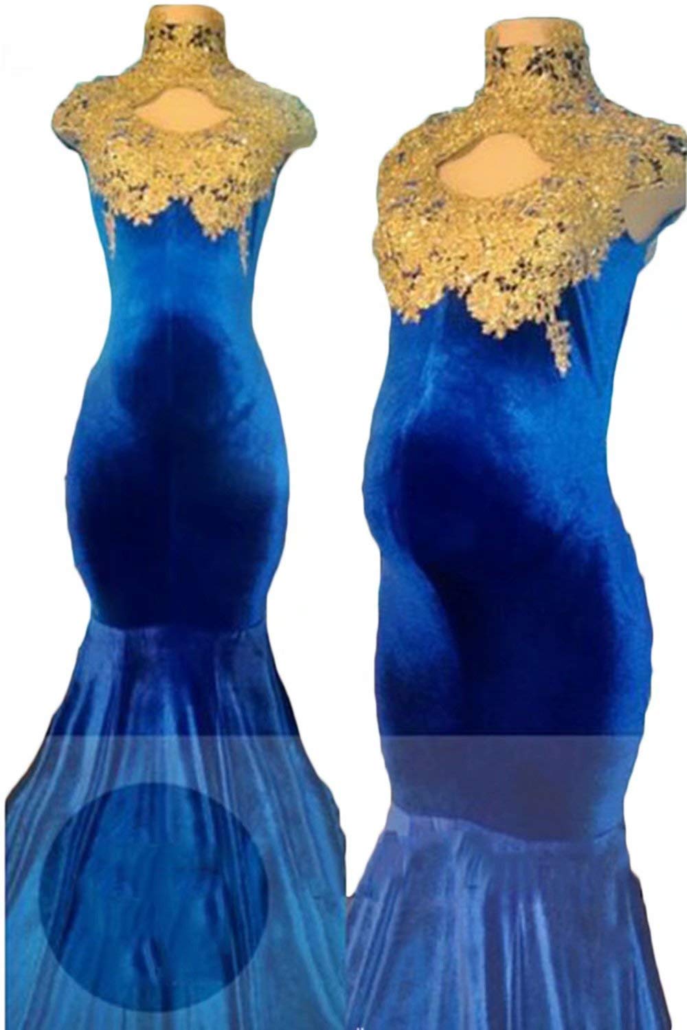 Elegant Women's Velvet Mermaid Maternity Dress for Baby Shower - Backless Beaded Evening Gown with Gold Appliques - Perfect for Pregnancy Photoshoot, Wedding Guest & Formal Occasions