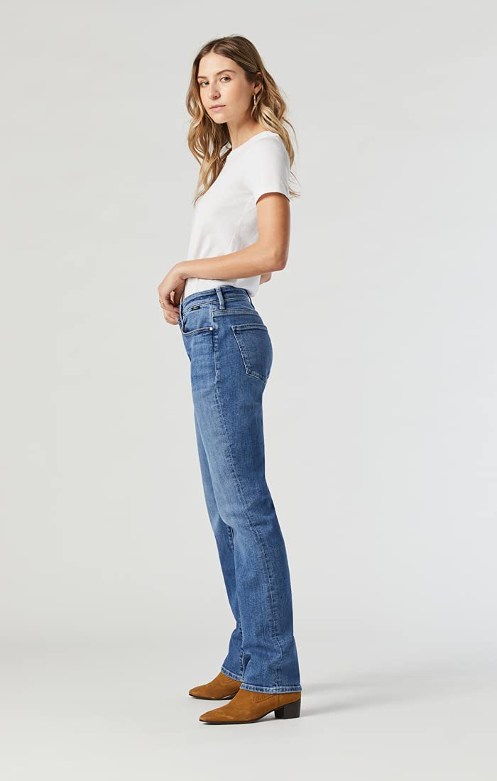 Mavi Women's Veronica Super High-Rise Straight Leg Jeans - Comfortable Stretch Denim Pants for Casual Wear & Everyday Outfits