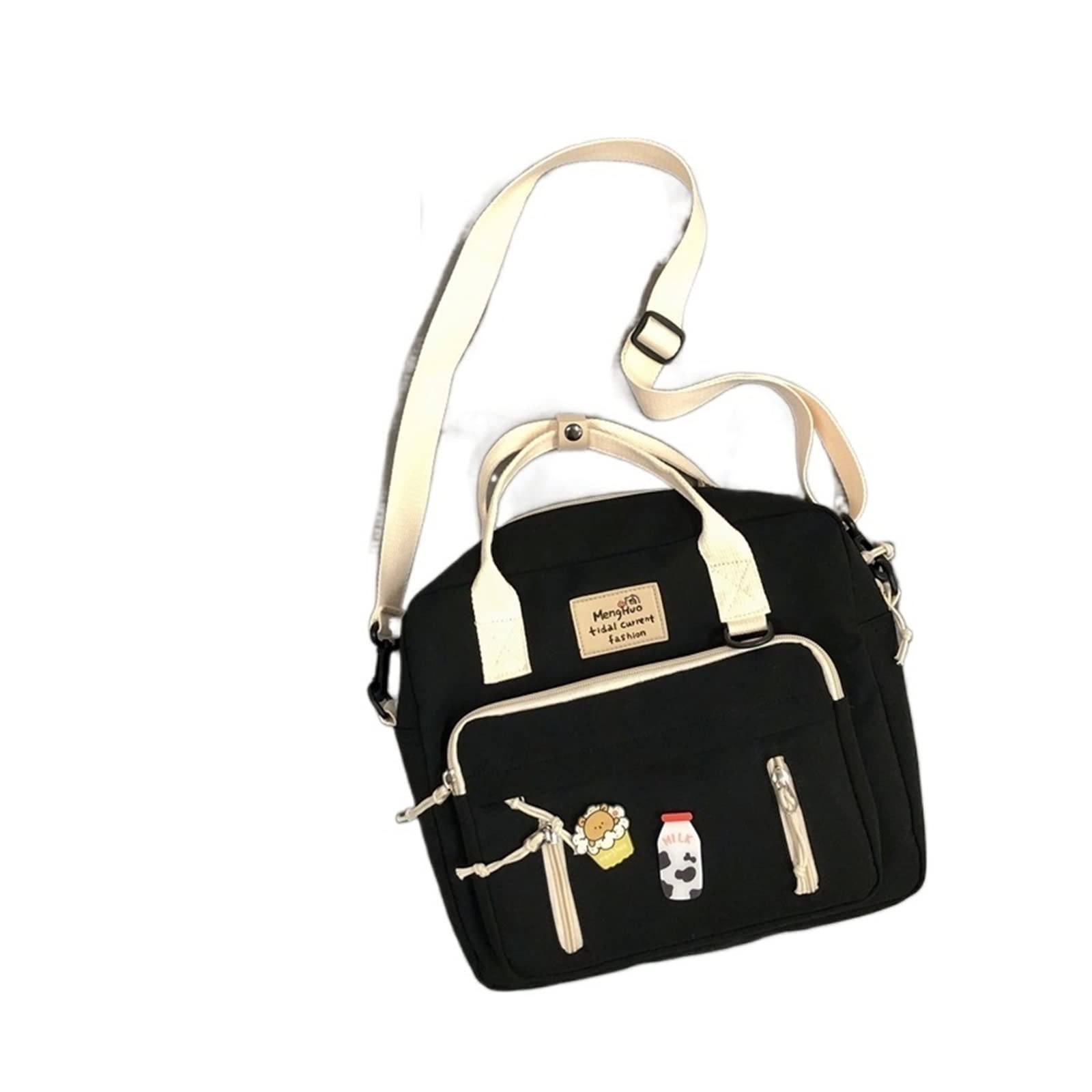 DAPERCI Cute Multifunctional Backpack for Teen Girls - Stylish Ring Buckle Design, Lightweight Travel Bag, Small School Backpack with Badge Pendant (Color B) - Perfect for School, Travel & Daily Use