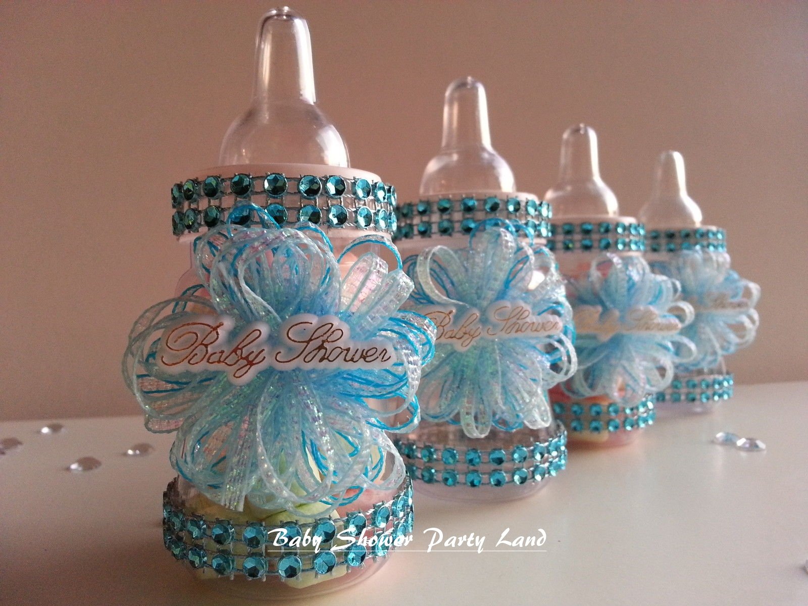 12 Pack Blue Fillable Plastic Bottles for Baby Shower Favors, Party Prizes, Games & Decorations - Perfect for Baby Boy Showers, Gender Reveals & Birthday Parties