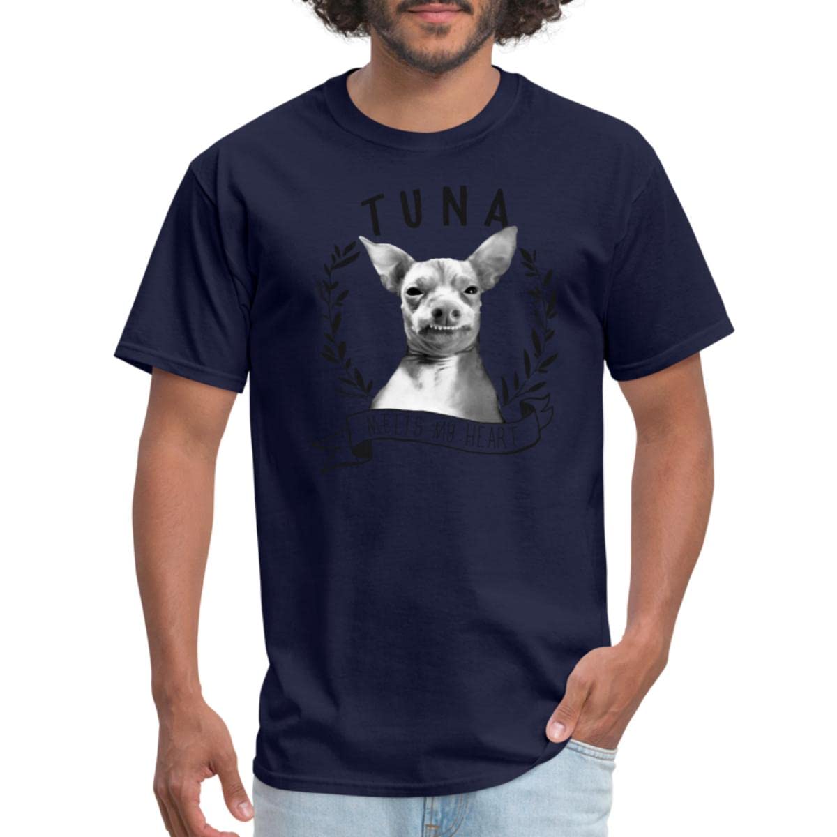 Spreadshirt Tuna Melts My Heart Graphic Men's T-Shirt - Funny Fish Lover Tee for Casual Wear & Gifts