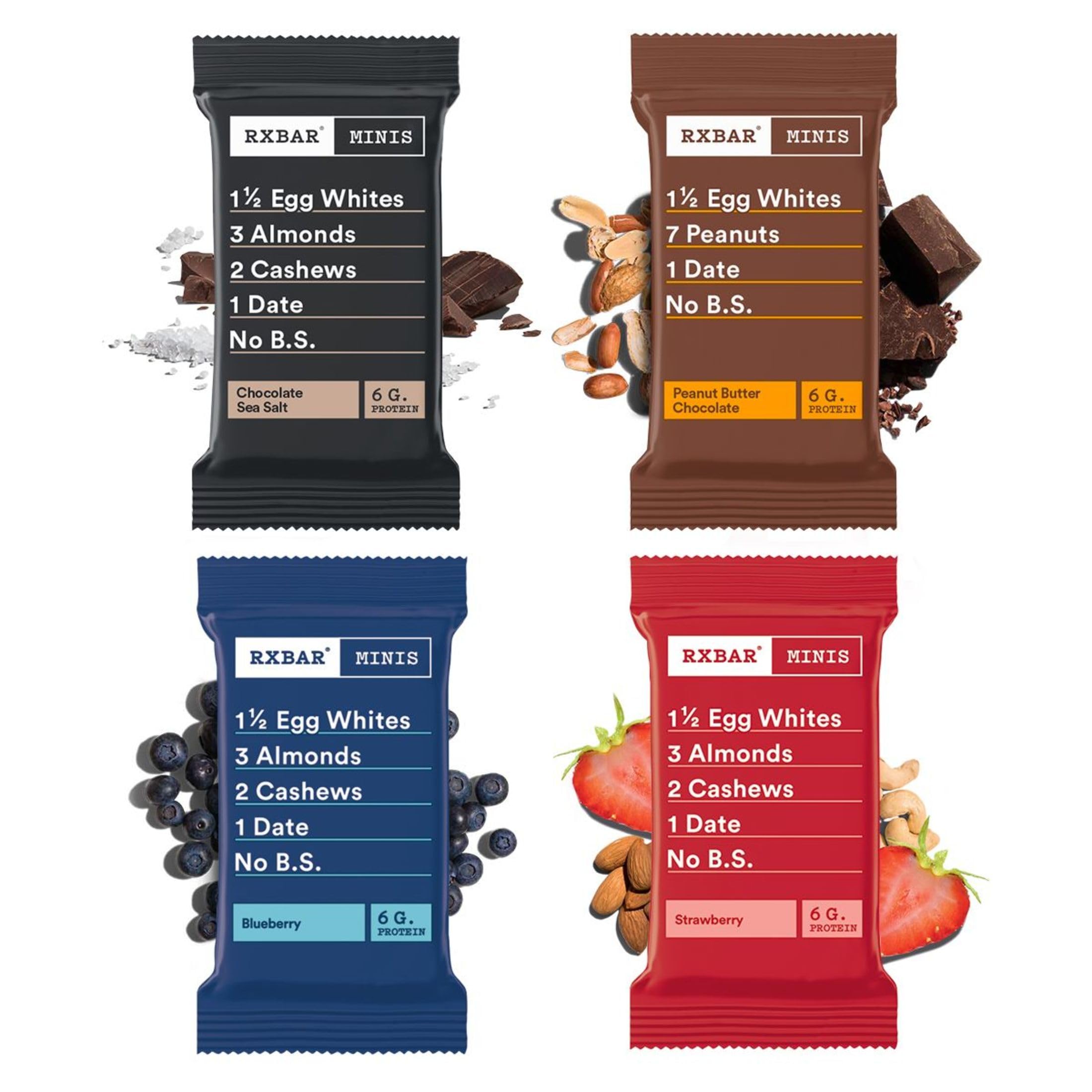 RXBAR Minis Protein Bars Variety Pack - 16 Count for On-the-Go Snacking