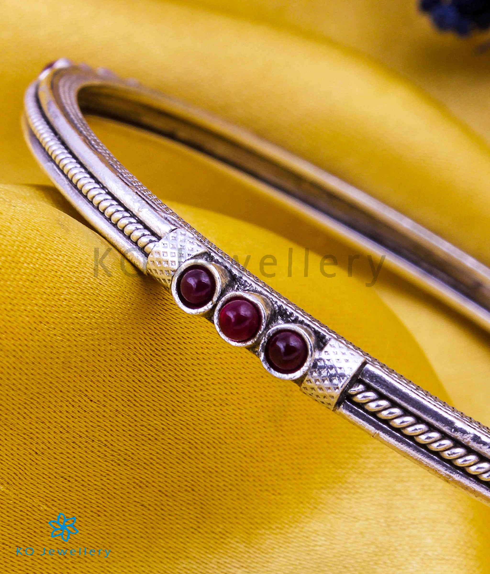 Alankara Sterling Silver Bangle - Adjustable Sizes 2.2 to 2.8 Inches - Elegant Handmade Jewelry for Women, Perfect for Weddings, Parties & Everyday Wear