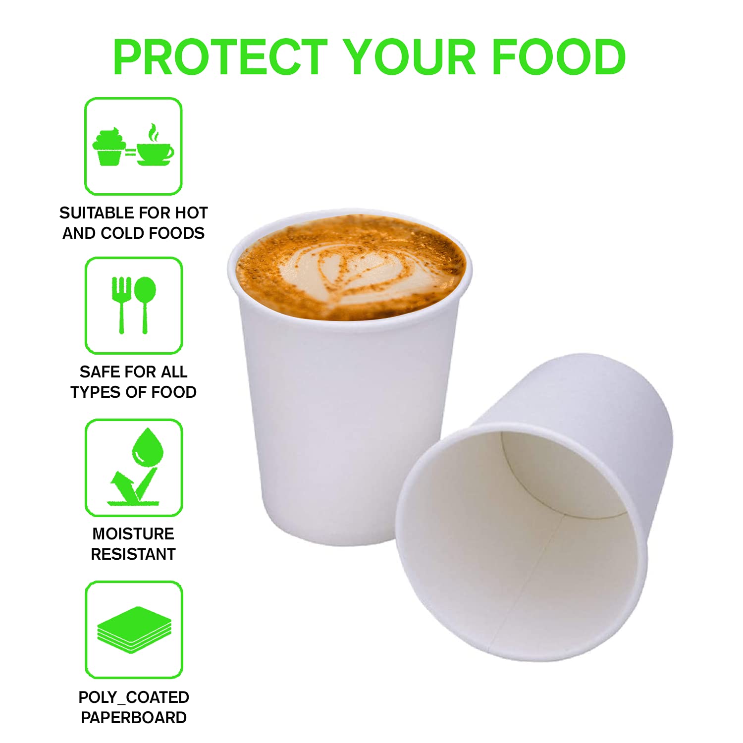 Smygoods 16oz Disposable Coffee Cups with Lids - 25 Pack Insulated Paper Cups for Hot & Cold Beverages, Tea, Latte, Iced Coffee - Perfect for Office, Cafes, Parties & Takeout