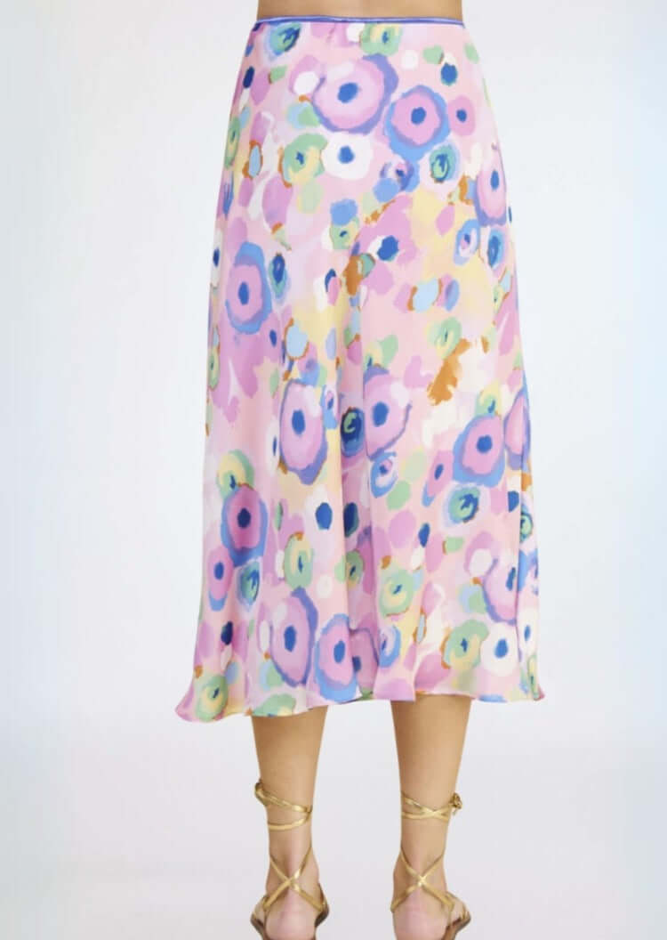 Pink & Lilac Midi Skirt for Women | Flowy A-Line Summer Skirt | Made in USA | Perfect for Beach, Brunch & Date Nights