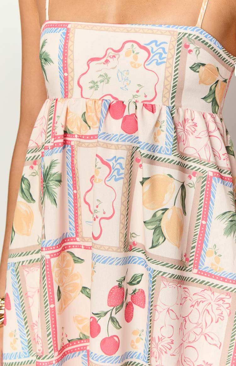 Stylish Akari White Maxi Dress with Tomato Girl Print - Perfect for Summer Beach, Vacation & Boho Fashion