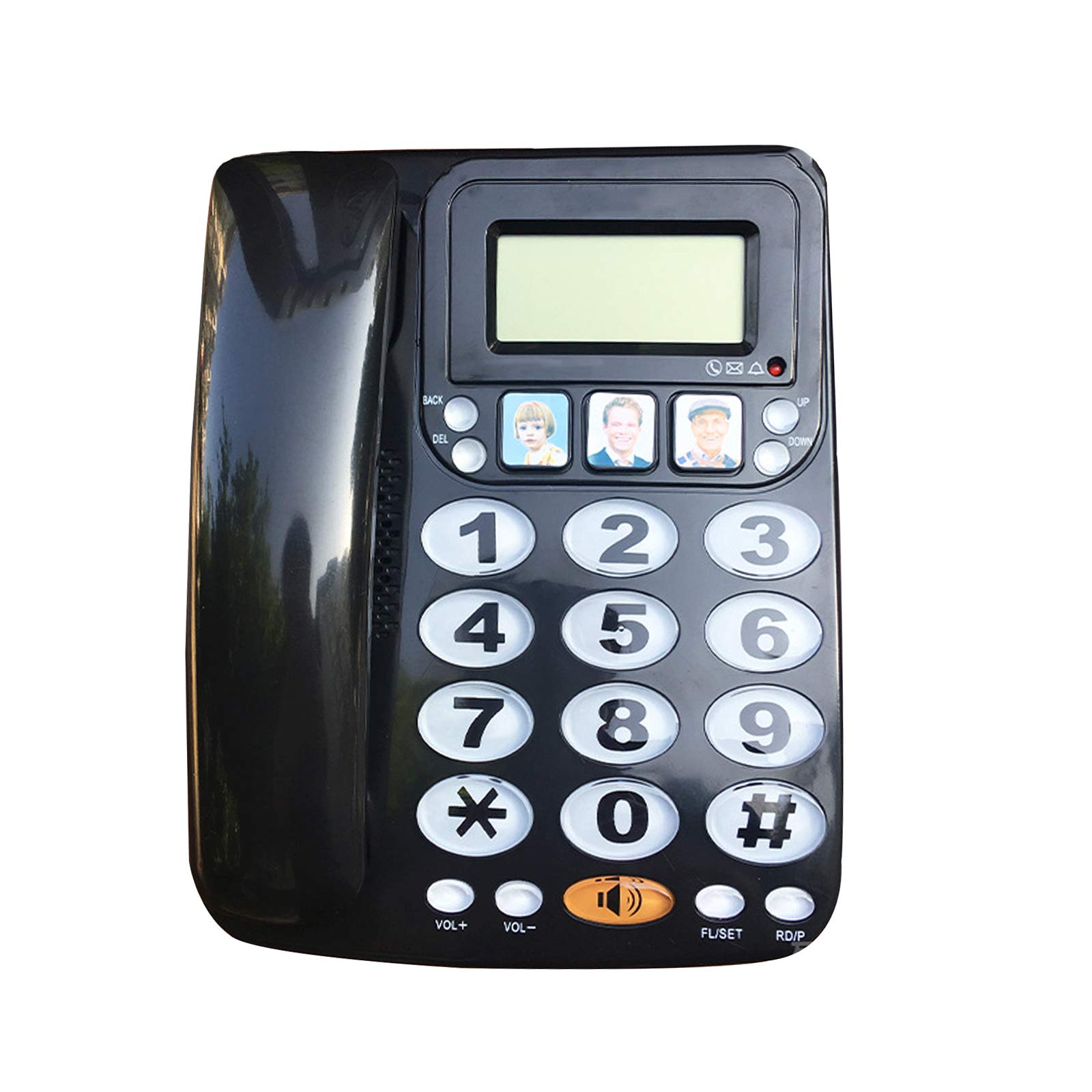 DSJGVN Corded Landline Phone with Caller ID - Wired Desktop Telephone for Home, Office & Hotel - Clear & Stable Calls - Black - Perfect for Business, Reception & Customer Service Areas