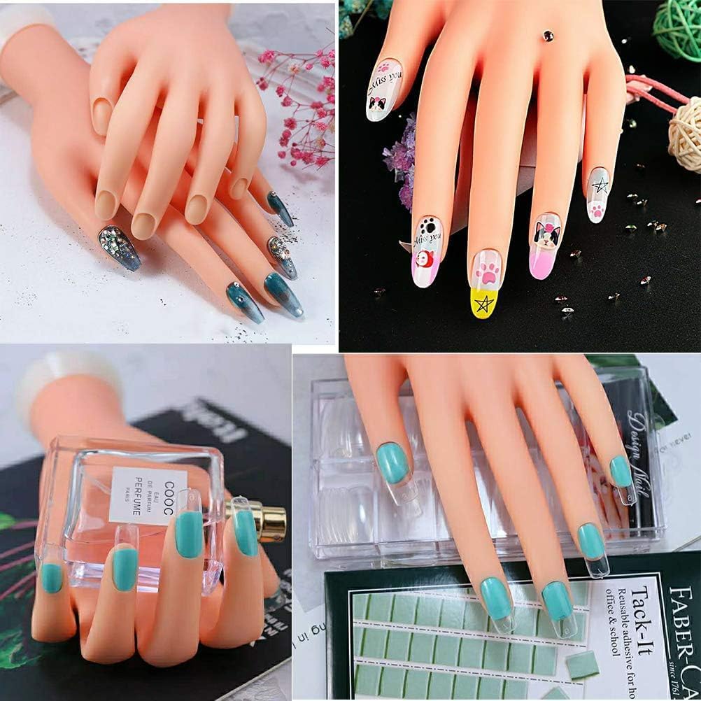 Professional Acrylic Nail Practice Hand - Flexible & Bendable Mannequin Hand for Nail Art Training, Perfect for Beginners & Salon Practice (1PC) | Ideal for Home Practice, Nail School & Professional Manicurists