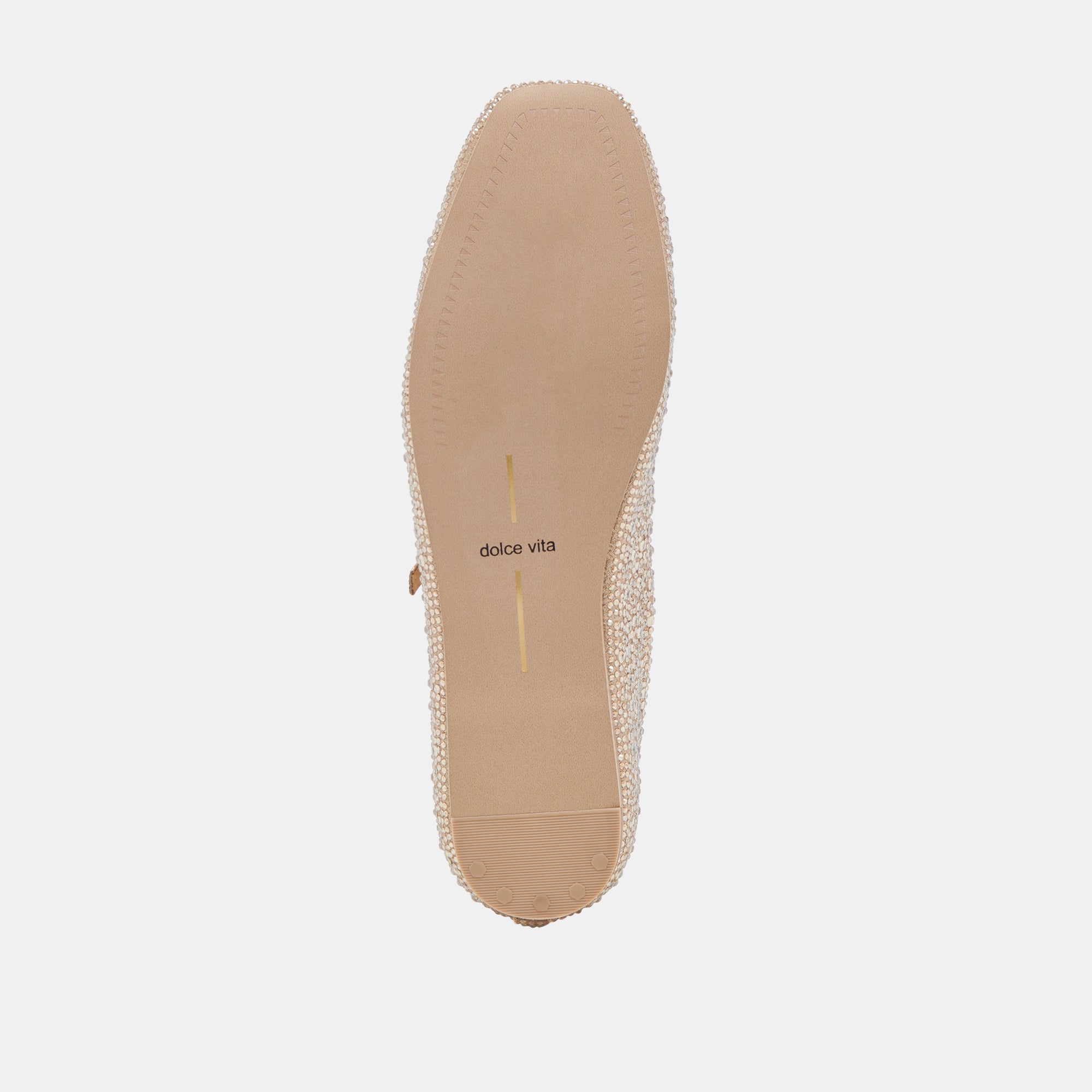 REYES Crystal Ballerina Flats - Light Gold Sparkly Ballet Shoes for Women | Elegant Comfort for Weddings, Parties & Everyday Wear