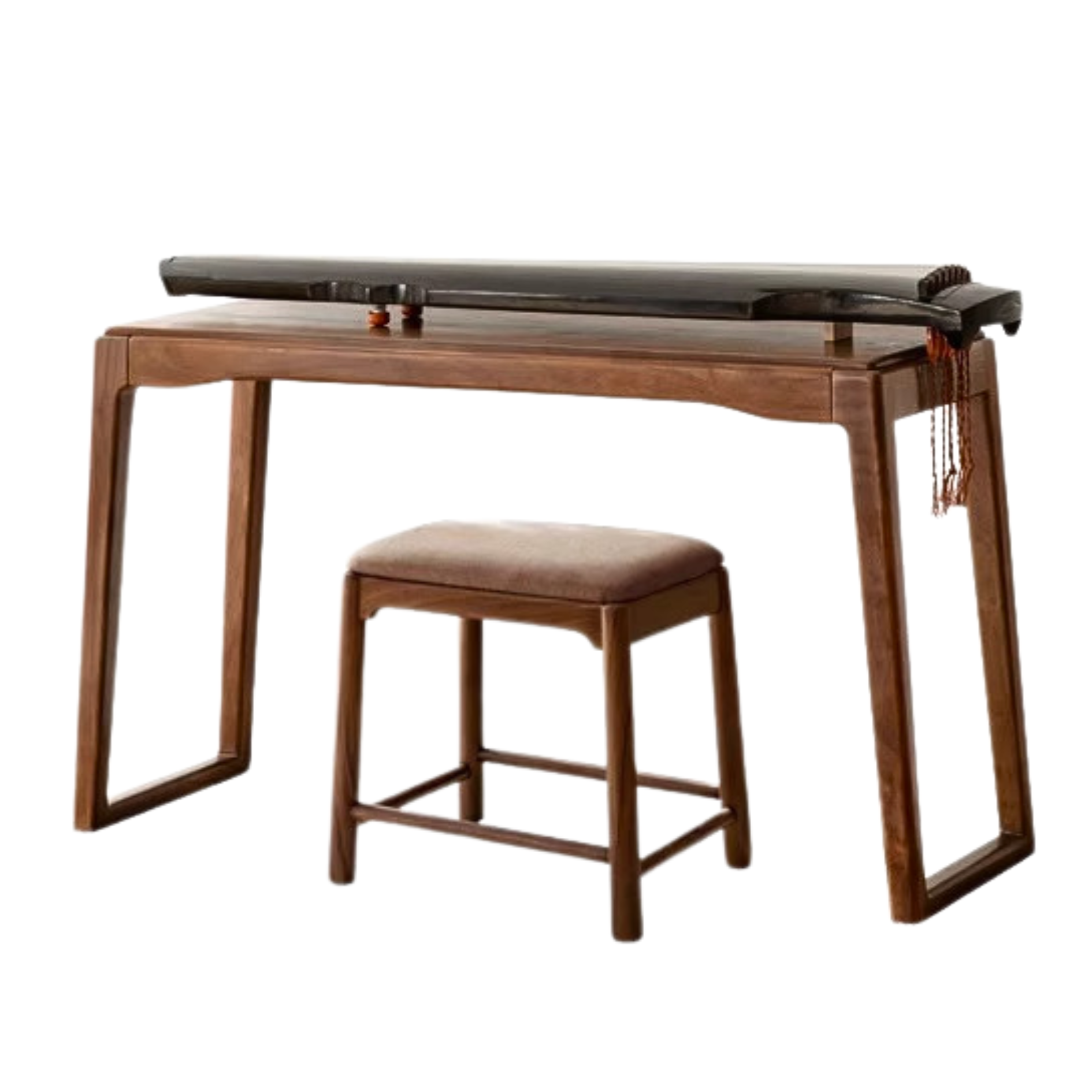 48x16.5x26.7 inch / 122x42x68 сm / Walnut color / Oak walnut color piano table + piano stool smoky chestnut