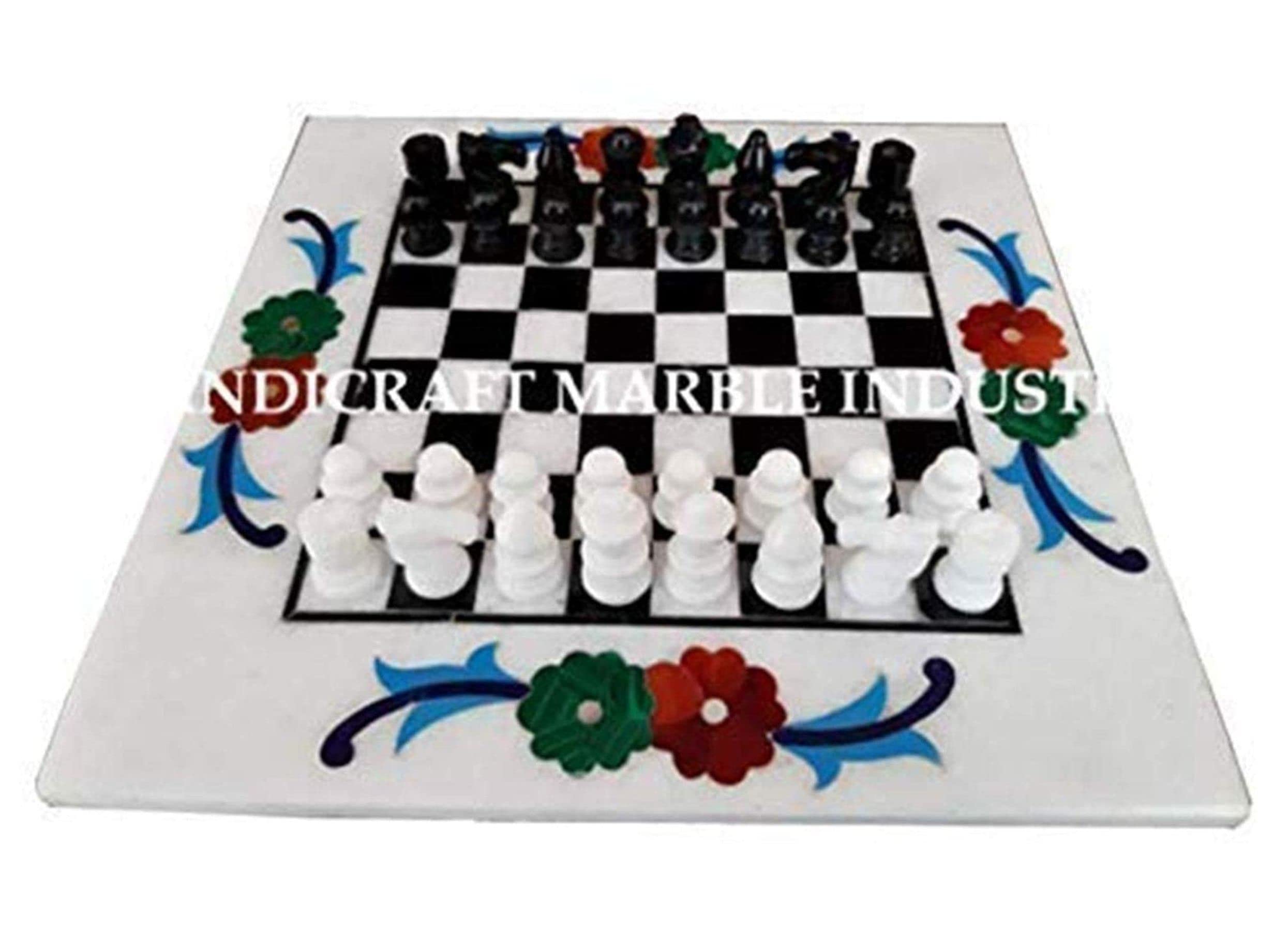 Premium White & Black Marble Chess Set with Handcrafted Chess Pieces - Elegant Game Board for Home Decor, Holiday Gifts & Family Game Nights (Valentine's, Christmas, New Year Present) - Perfect for Living Room, Office or Coffee Table Display