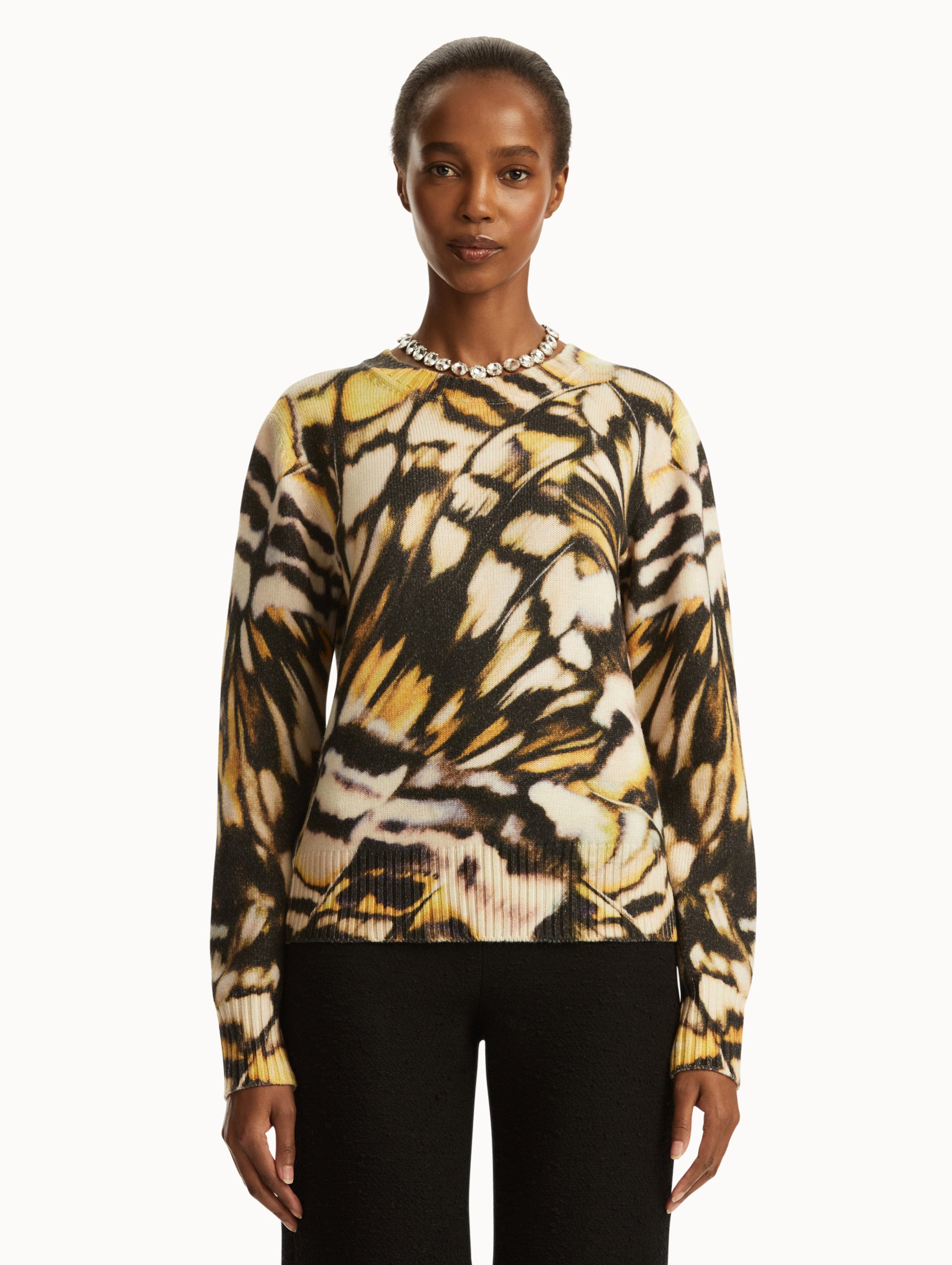 Abstract Butterfly Printed Pullover Sweatshirt - Women's Casual Loose Fit Hoodie for Streetwear & Loungewear | Perfect for Everyday Wear, Yoga, and Coffee Dates