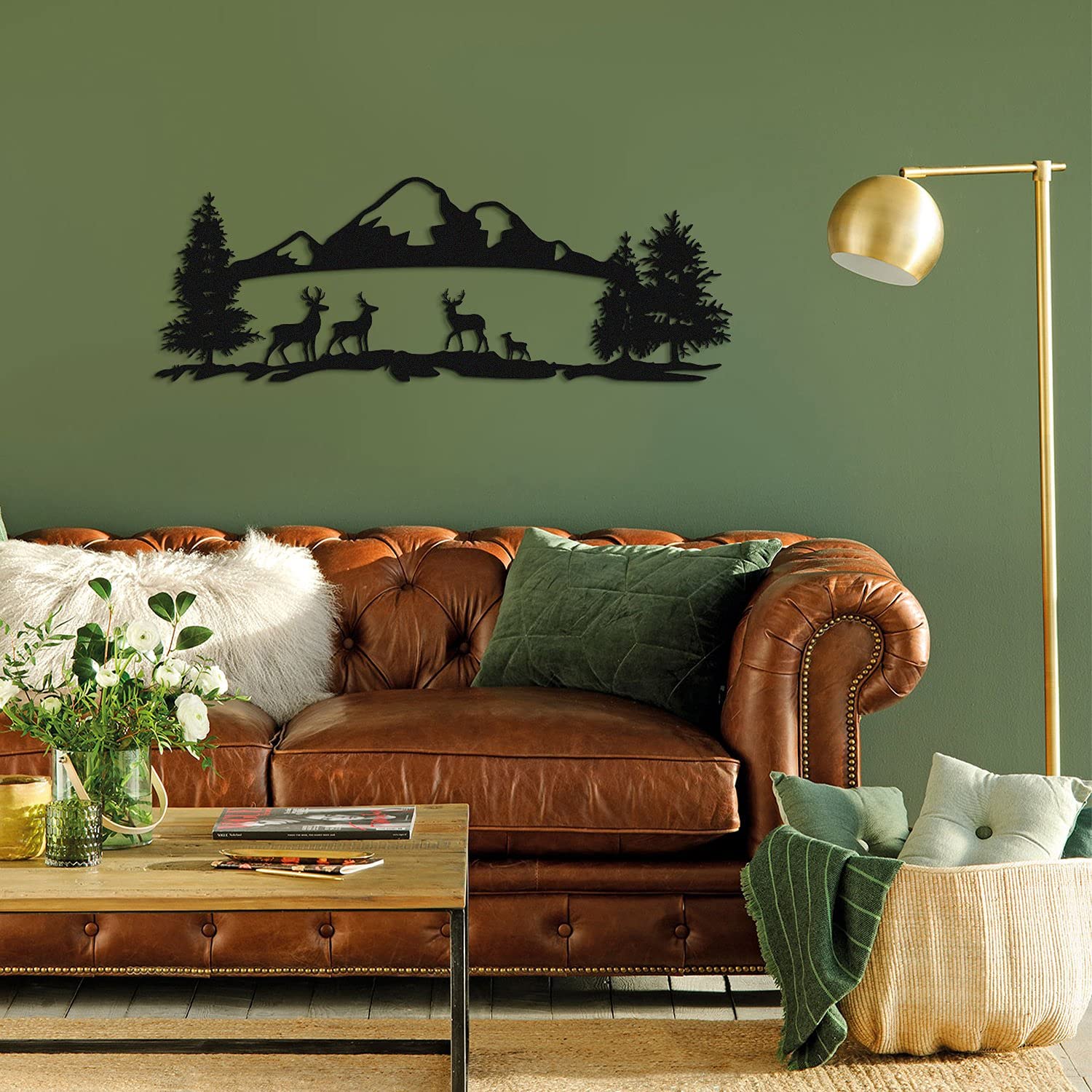 Landscape Metal Wall Art for Living Room & Bedroom Decor - Indoor Outdoor Wall Hanging
