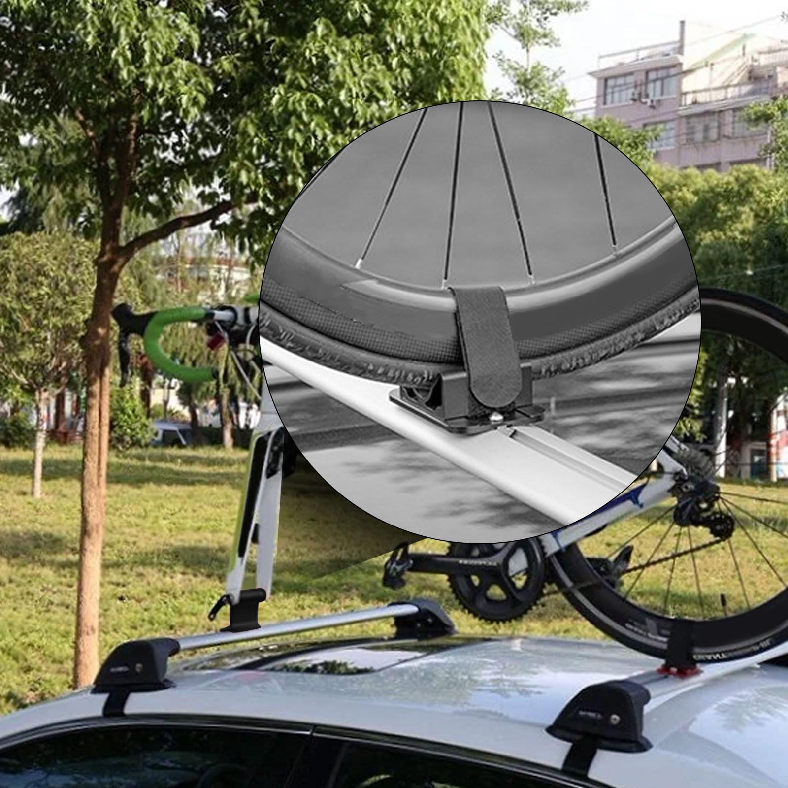 2PCS Triangle Bike Fork Mount Hitch Rack with 9mm Quick Release - Bicycle Car Roof Mount Rack for Vehicles, Truck, Pickup, Trailer & Vans - Perfect for Road Trips, Camping & Outdoor Adventures