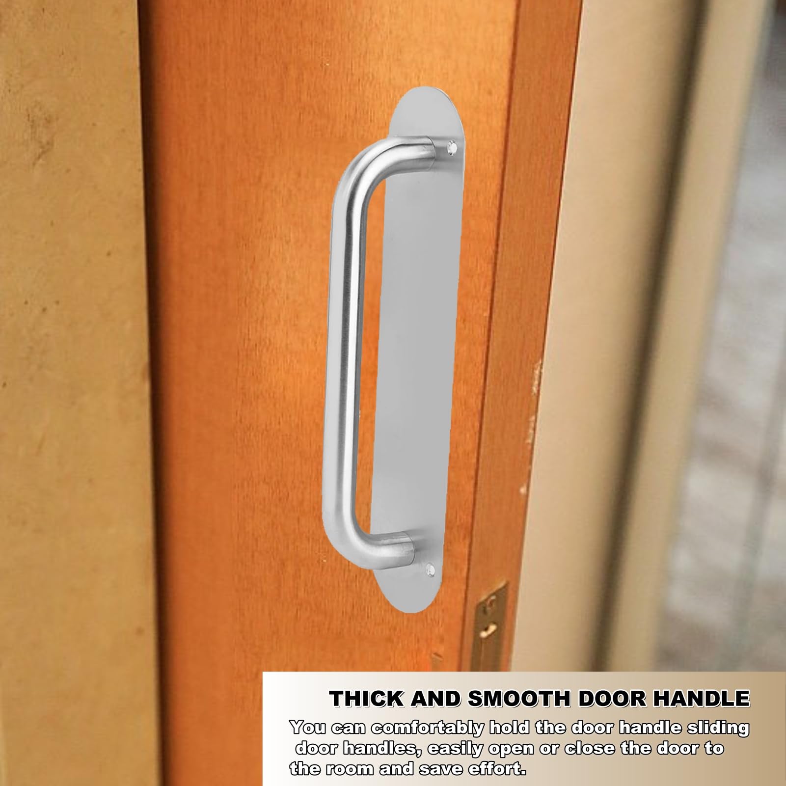 Stainless Steel Commercial Door Handle - Heavy Duty Push and Pull Plate with Screws for Fire Doors, Malls & Supermarkets (Oval L) - Ideal for High Traffic Entrances, Office Buildings & Retail Stores
