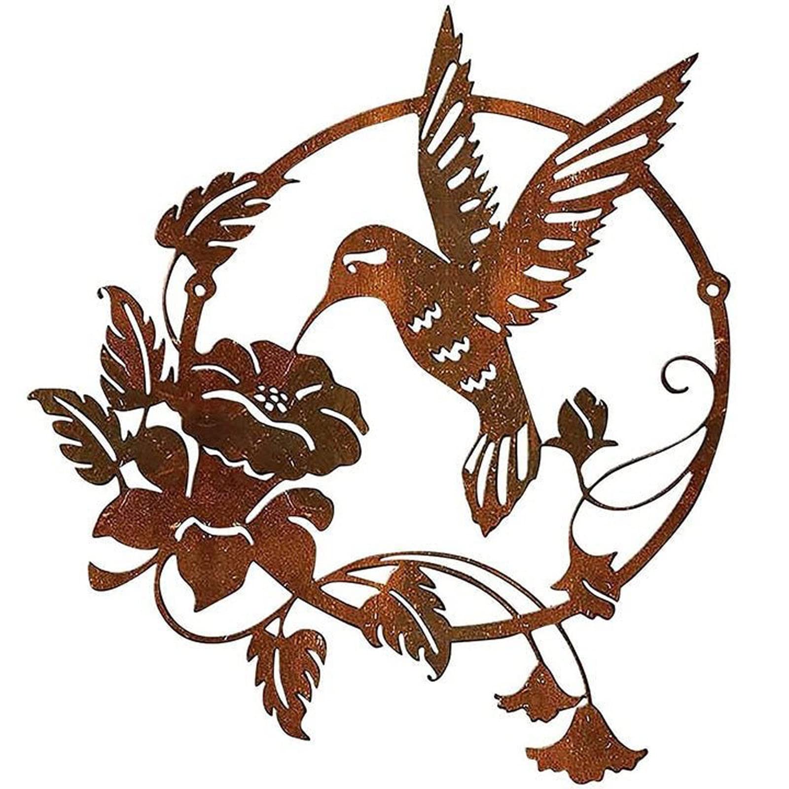 Round Metal Birds Wall Art Decor - Handcrafted Tree Branch Silhouette Wall Hanging for Living Room, Garden, Bedroom, Office - Perfect Housewarming Gift (10IN) - Ideal for Boho, Farmhouse & Modern Home Decor