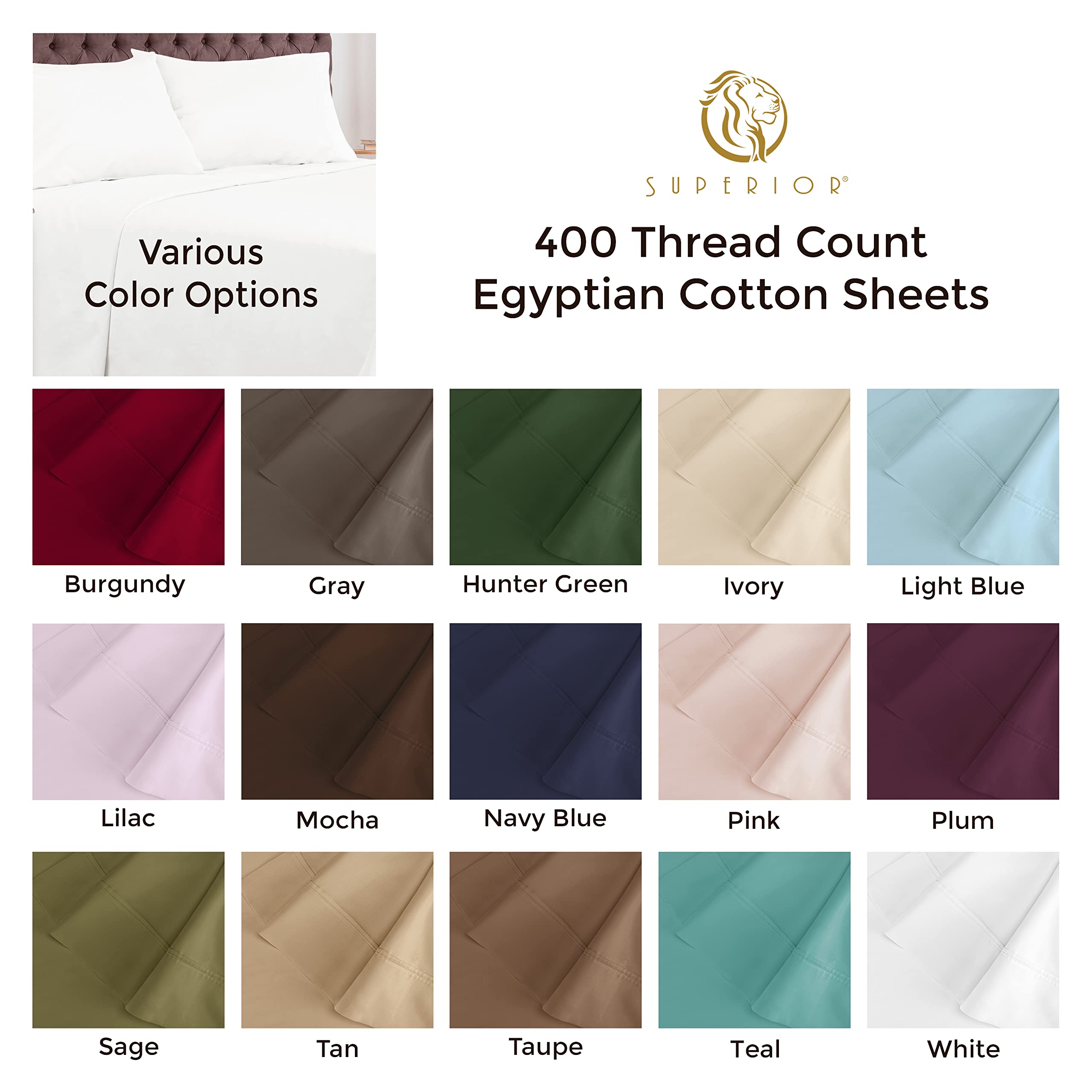 Premium 400 Thread Count Egyptian Cotton Bed Sheet Set - 1 Deep Pocket Fitted Sheet, 1 Flat Sheet & 2 Pillowcases - Ultra Soft Luxury Sateen Weave Bedding - Olympic Queen Size Burgundy - Perfect for Master Bedrooms, Guest Rooms & Luxury Hotels
