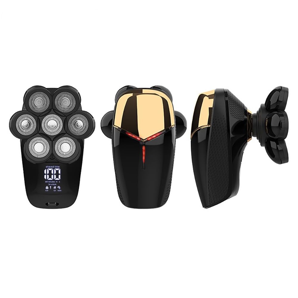 5-in-1 Electric Head Shaver for Bald Men - Multifunctional LED Razor with Nose Trimmer & Cleansing Brush | Perfect for Travel, Gym & Daily Grooming Routine