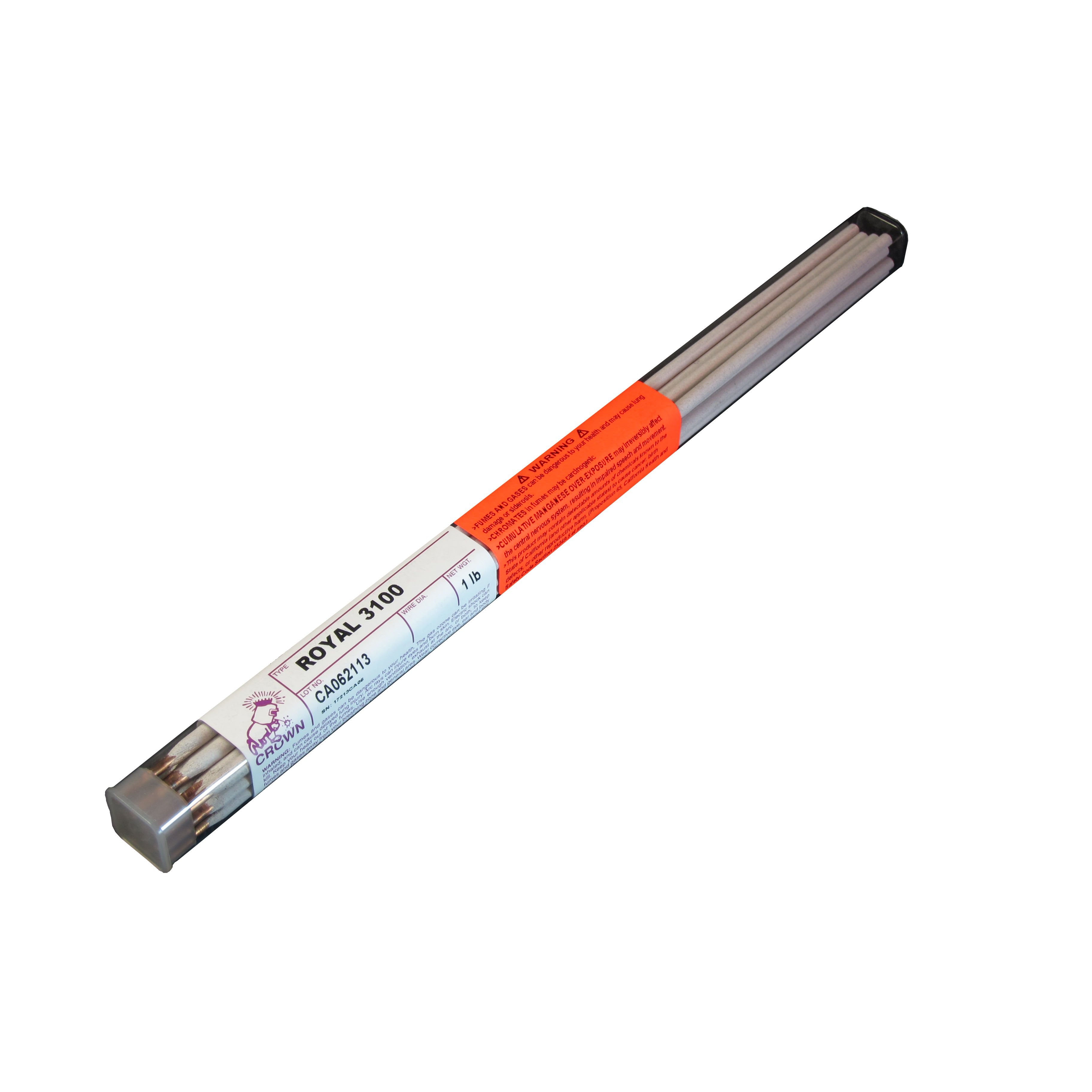 Crown Alloys ROYAL 3100 5/32 Welding Electrode - 1 lb Tube (RE3100/EP BP) | High-Temperature Stainless Steel Welding Rod for Pipe, Boiler & Pressure Vessel Repairs