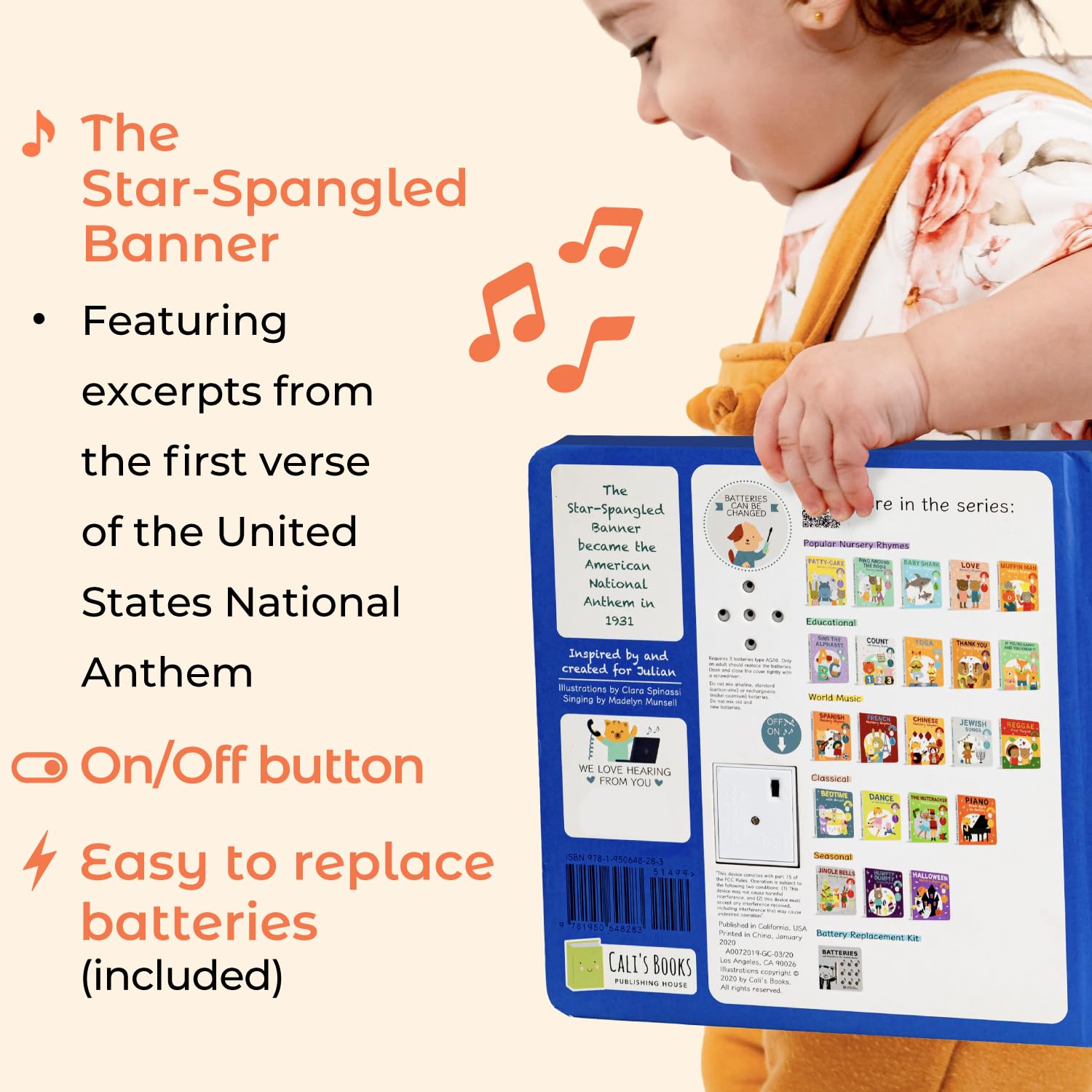The Star-Spangled Banner Sound Book for Kids | 4th of July Children's Book with US National Anthem Excerpts | Interactive Toddler Books Ages 1-3 | Perfect for Patriotic Holidays & Early Learning
