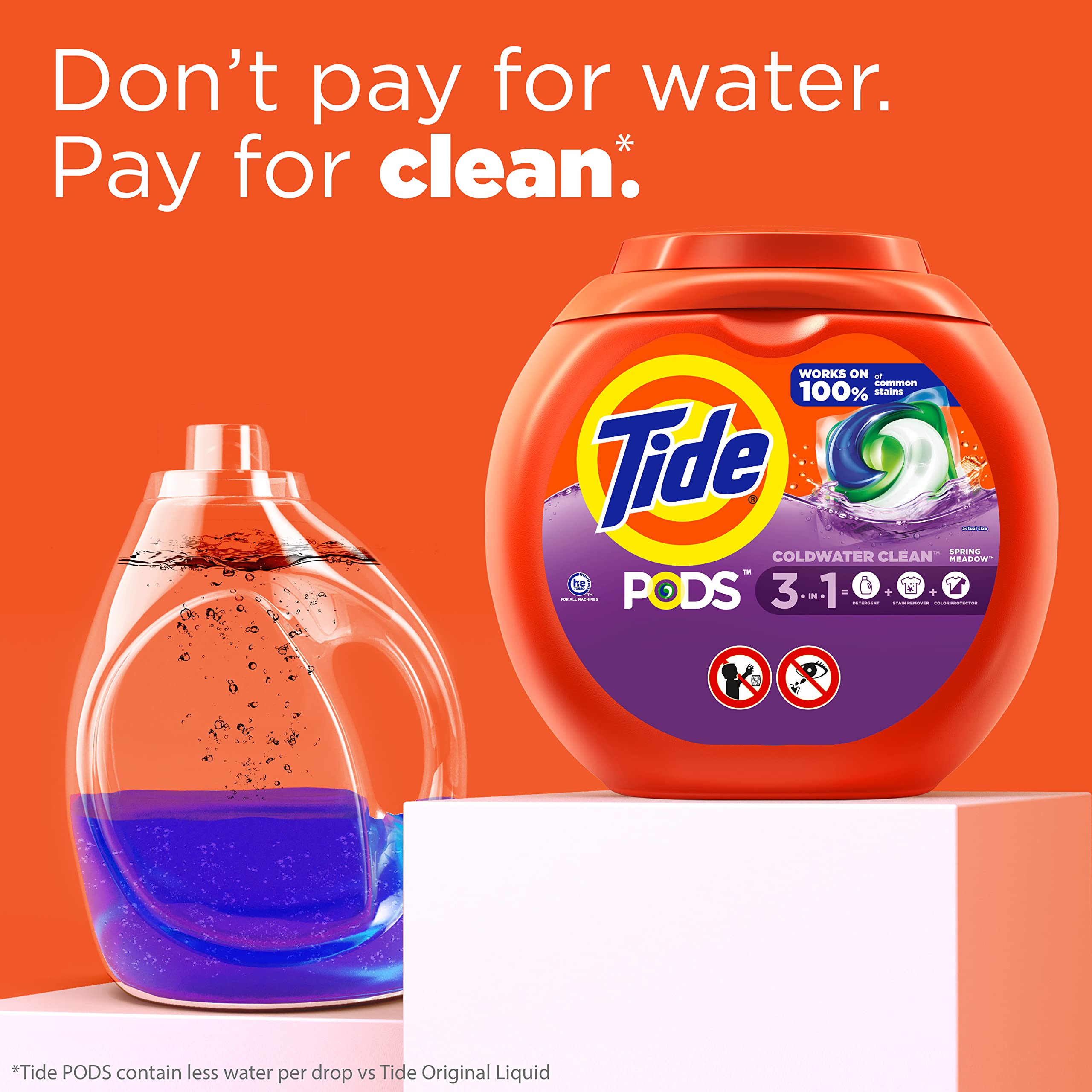 Tide PODS Laundry Detergent Soap Pacs, HE Compatible, 57 Count, Powerful 3-in-1 Clean (Fresh Spring Meadow Scent) - Perfect for HE Washers, Quick Loads & Busy Households