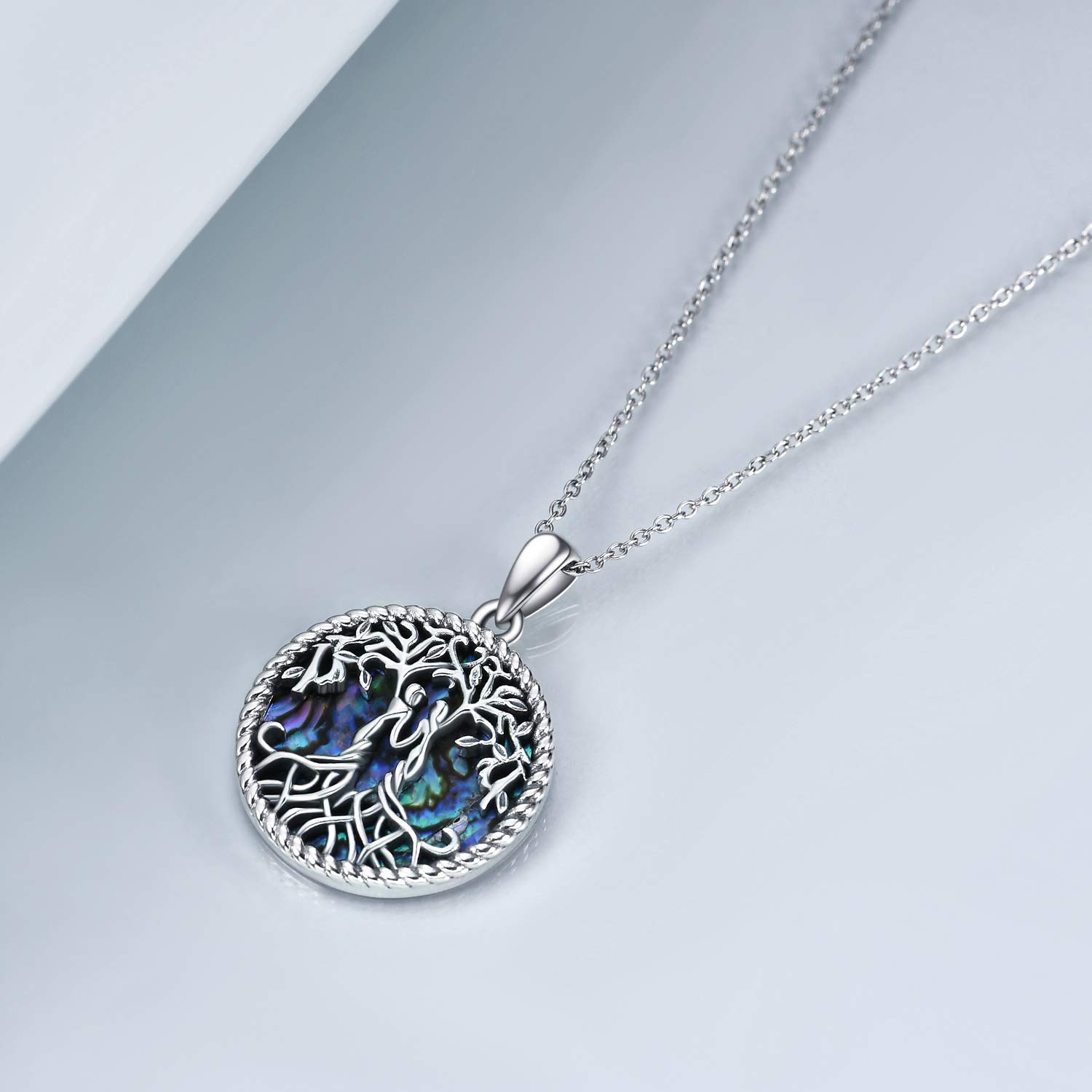 YFN Sterling Silver Tree of Life Sister Jewelry Set - Abalone Pendant Necklace & Matching Bracelet | Thoughtful Christmas Gift for Sisters | Perfect for Birthdays, Anniversaries & Sister Appreciation