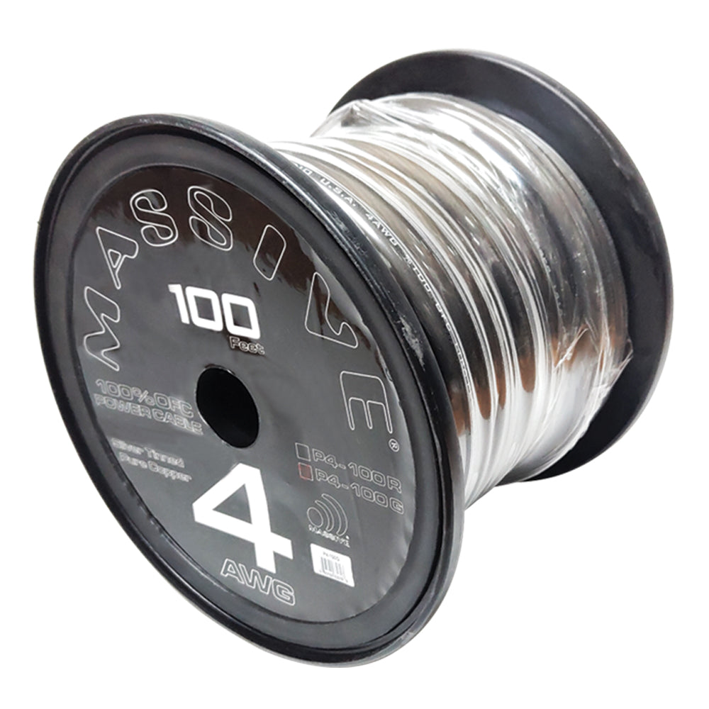 4 AWG 100G 100ft Grey Pure Oxygen-Free Copper Silver Tinned Twisted Wire Spool - Ideal for Car Audio, Solar Power, and Marine Electrical Installations