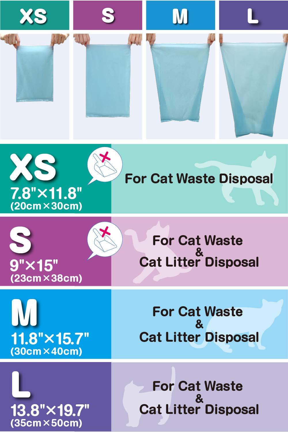 Premium Unscented Cat Litter Waste Bags - Heavy Duty Odor Control, 90 Count (Pack of 2) 180 Total Bags for Easy Pet Waste Disposal - Perfect for Litter Boxes, Travel & Outdoor Use